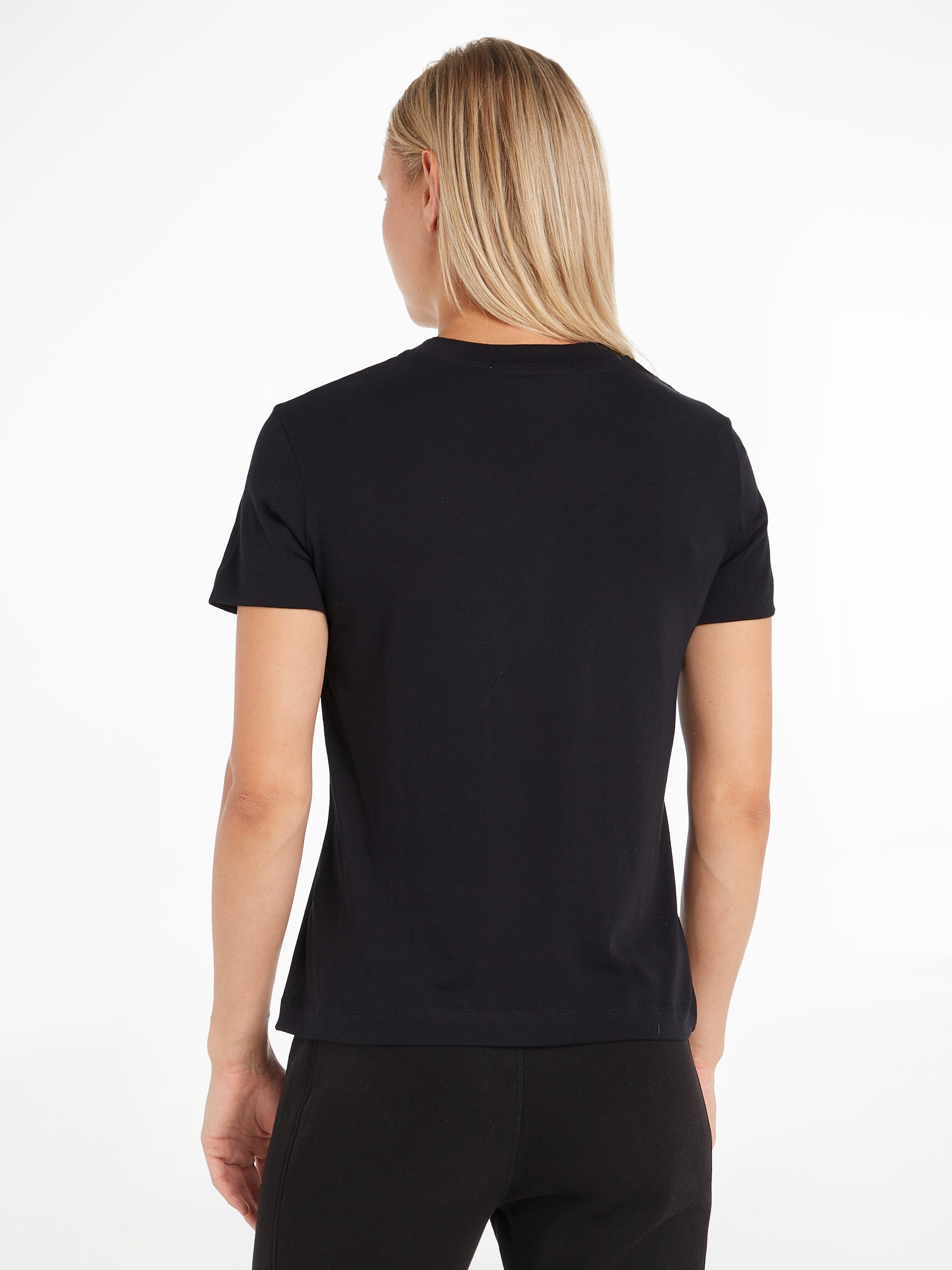 Calvin Klein REGULAR mit MONOGRAM Black Rundhalsshirt Monogramm CORE TEE (1-tlg) Calvin Jeans Klein Jeans CK