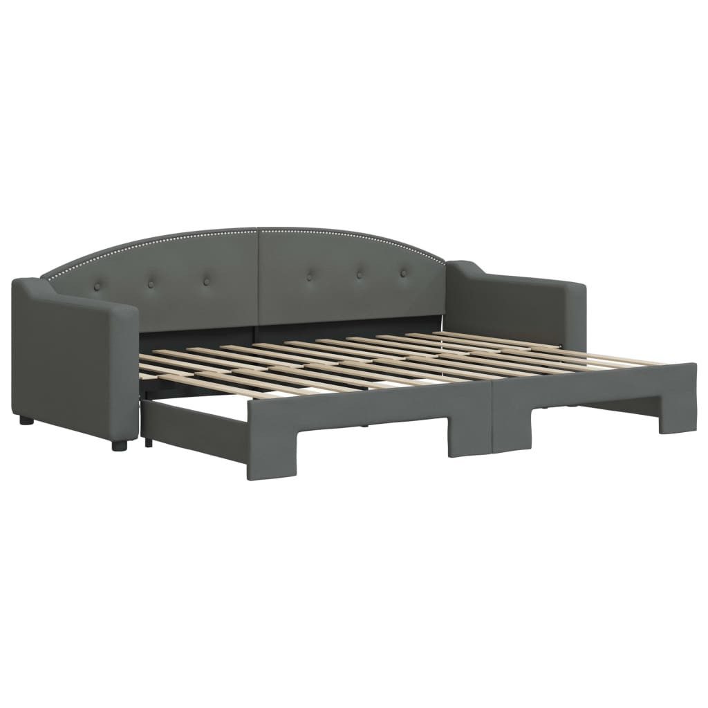 vidaXL Bett, Tagesbett Ausziehbar Dunkelgrau 80x200 cm Stoff günstig online kaufen