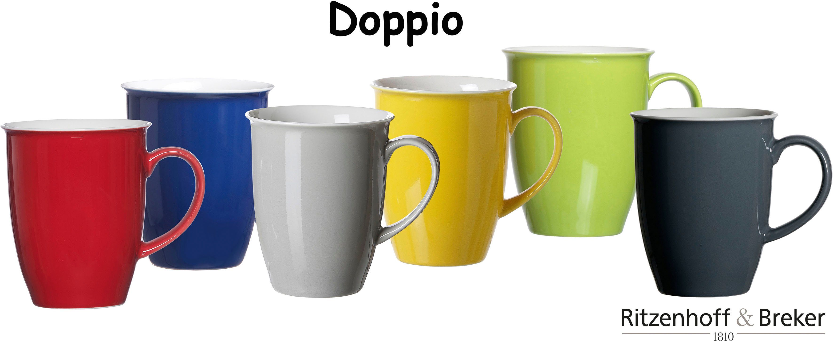 Ritzenhoff & Breker Becher Doppio, 4-tlg., Porzellan, 4-teilig