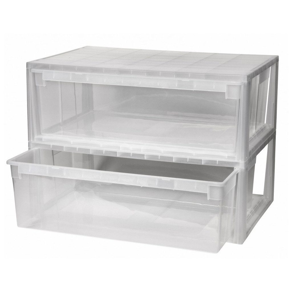 Kreher Schubladenbox Set: 2 x Schubladenbox Größe XL, Volumen 36 Liter
