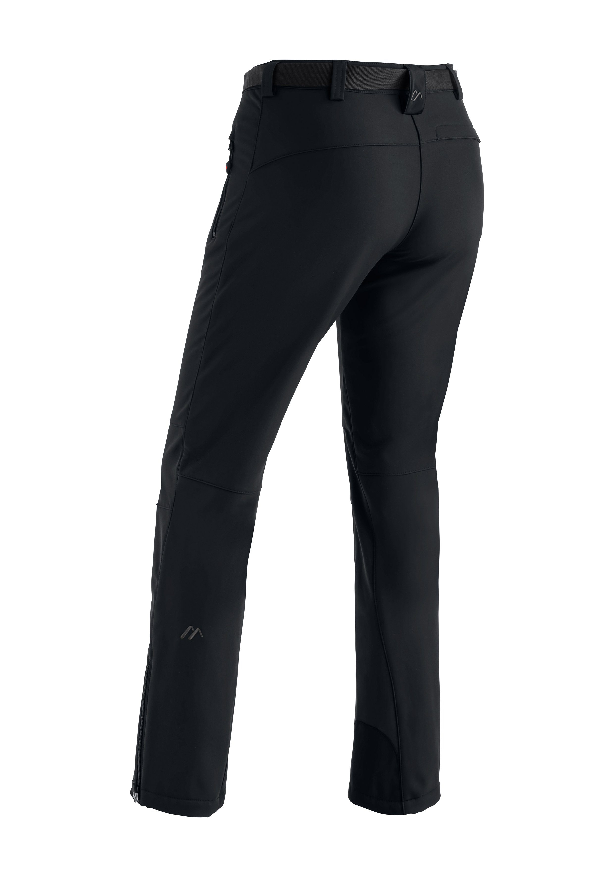 Maier Sports W Pants Softshellhose, schwarz Tech winddicht elastisch Funktionshose Warme und