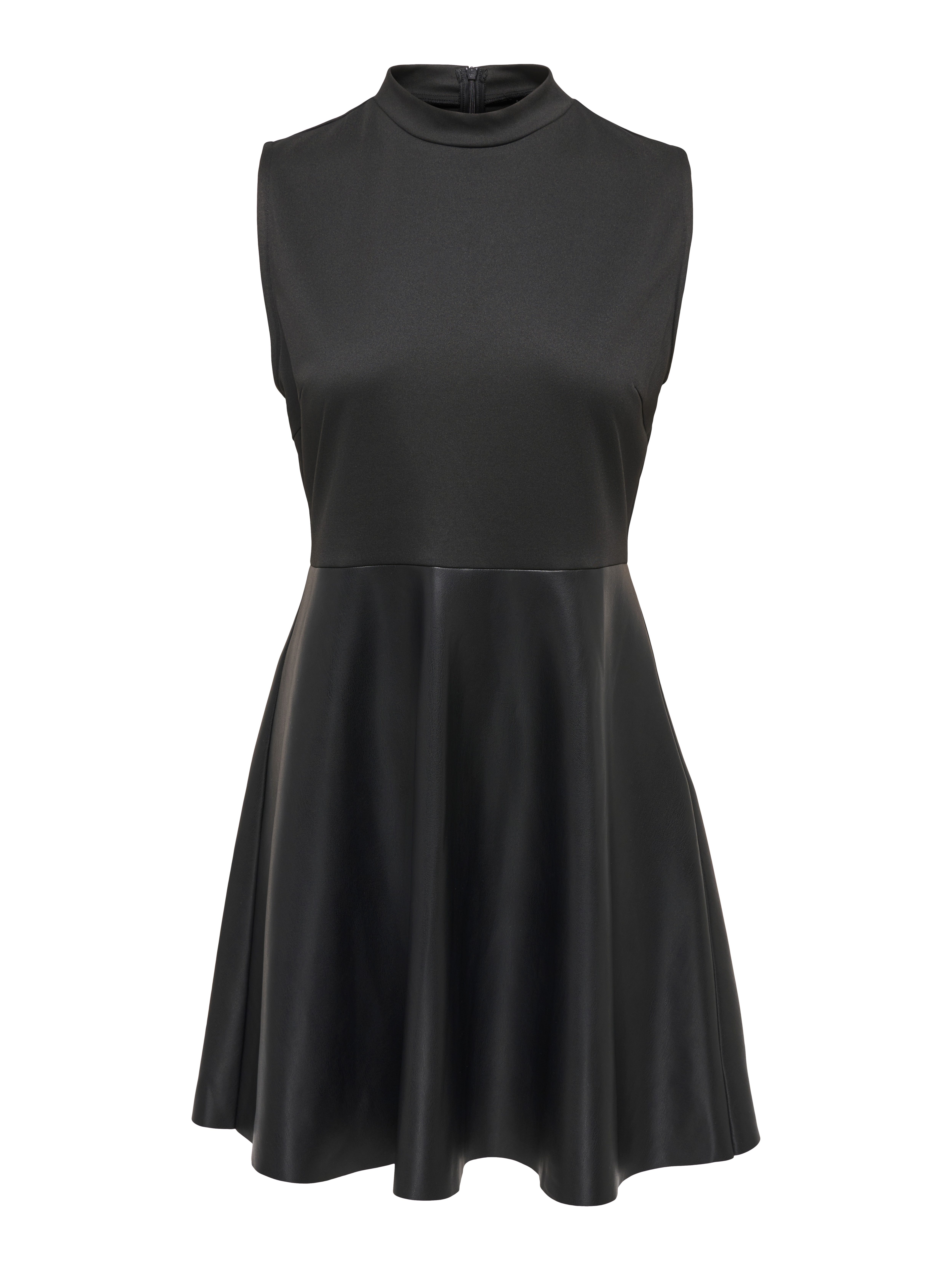 ONLY Partykleid ONLMADDIE S/L FAUX LEATHER MIX DRESS OTW Materialmix aus Jersey und Lederimitat