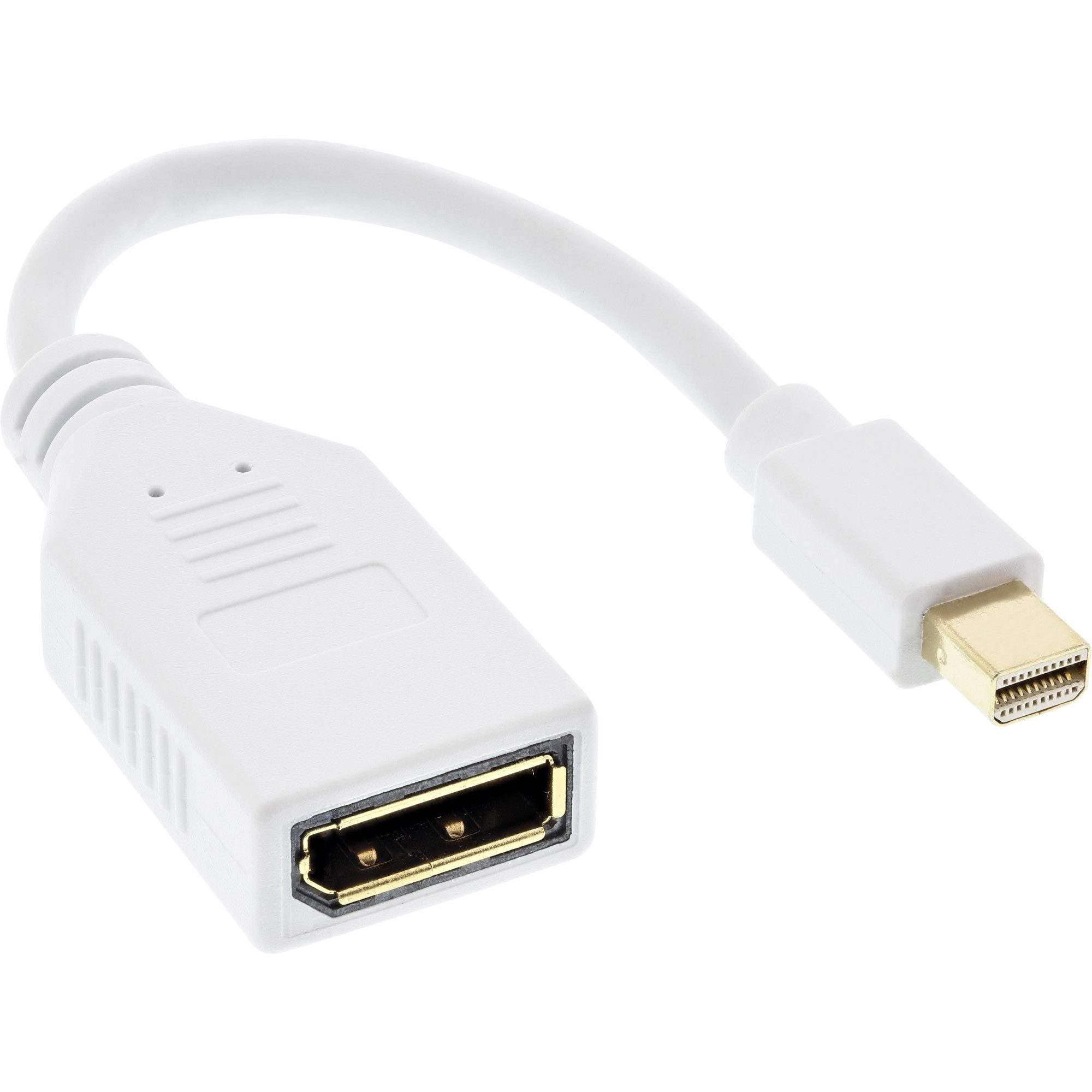 InLine® Kabel Mini DisplayPort ST zu DisplayPort BU, 4K2K, weiß, 0,15m Computer-Kabel