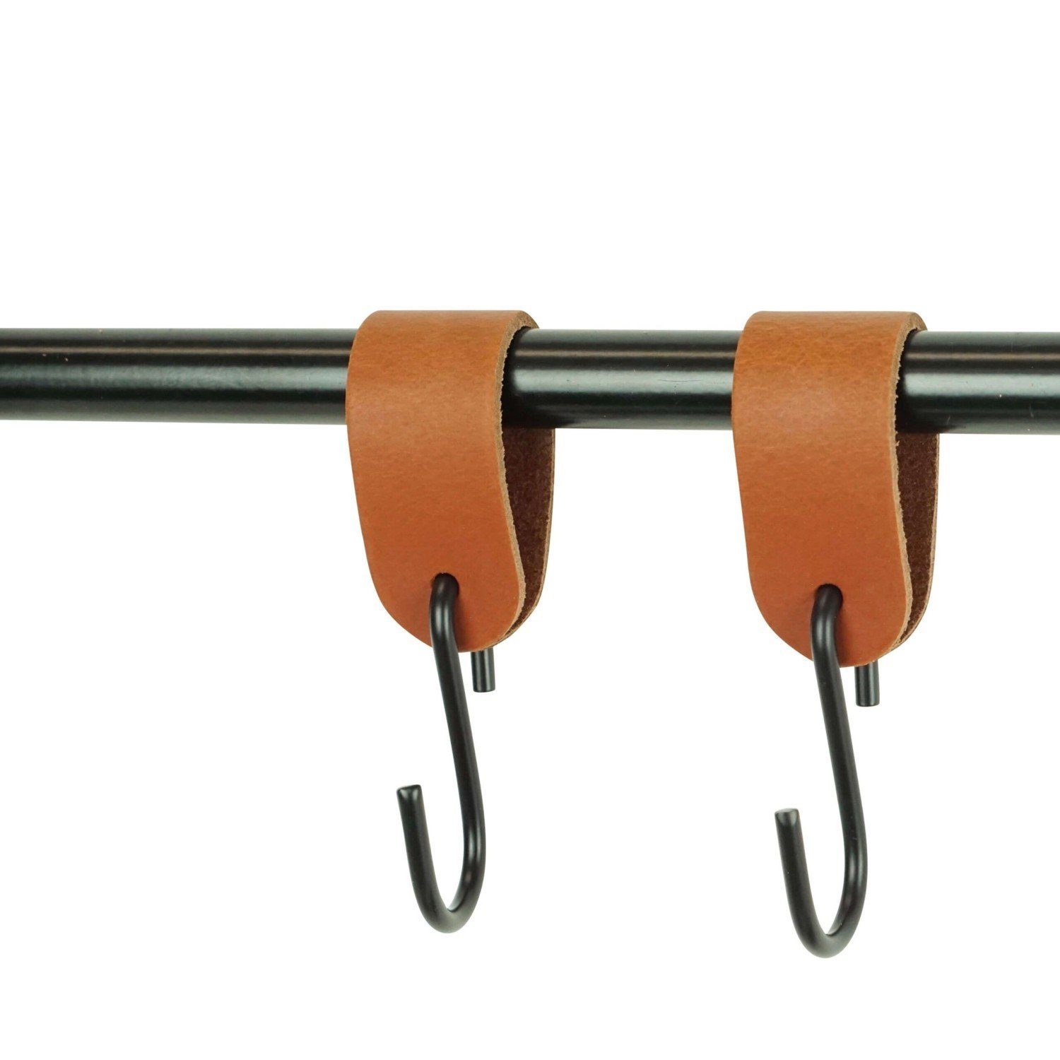 Handles and more S-Haken Leder Aufhänger Grösse S 2er Set cognac