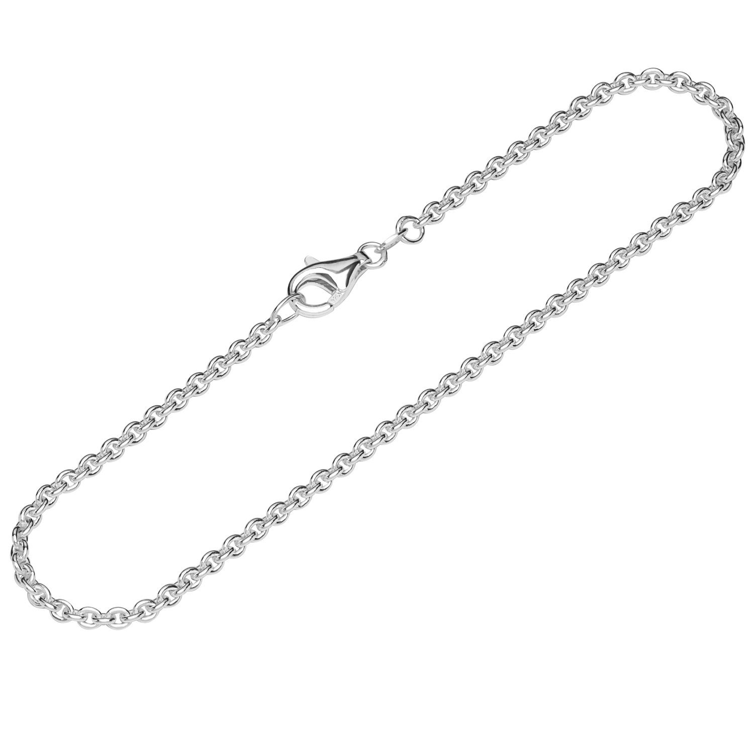 Armband Armband 925 Sterling Silber 19cm Ankerkette rund D