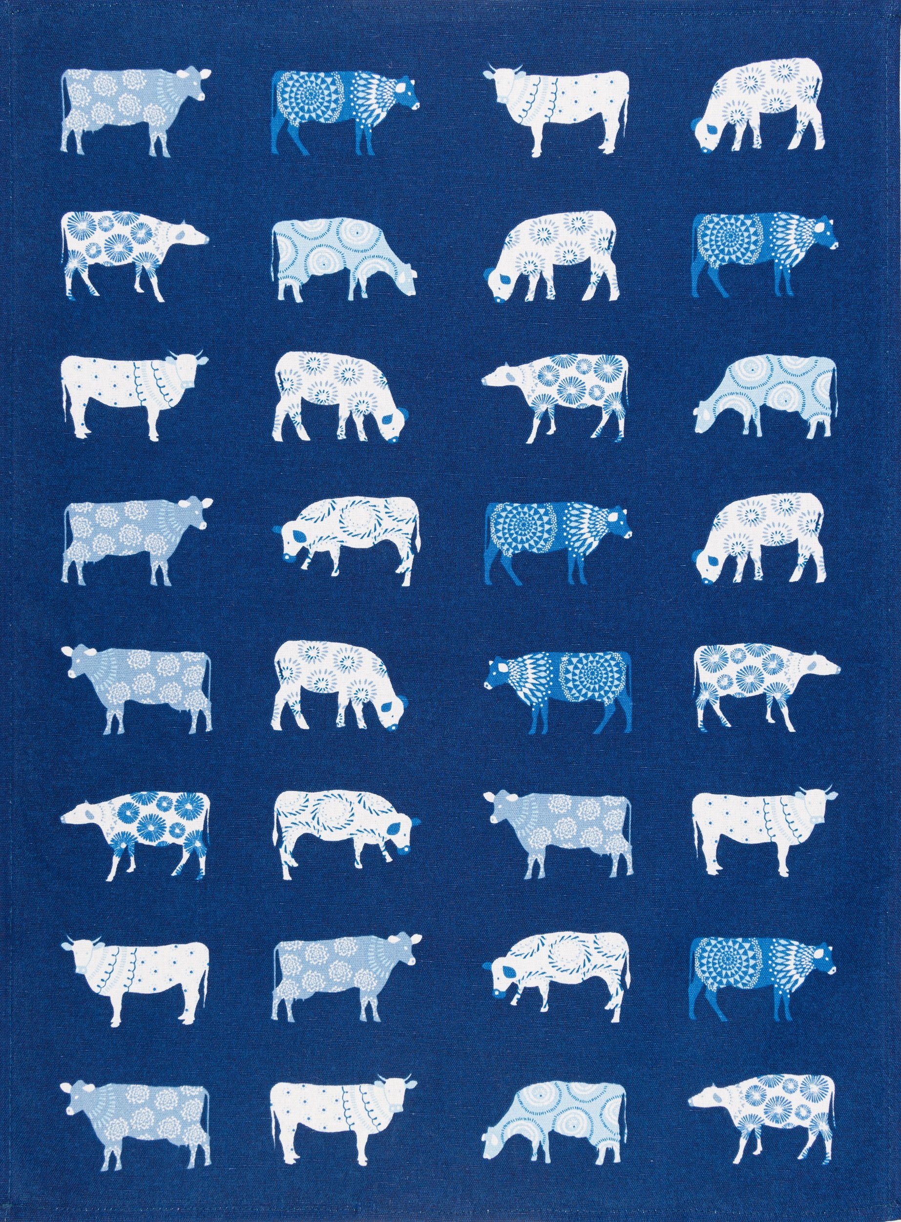 Kracht Geschirrtuch Kühe Blau, (Set, 3-tlg., günstig online kaufen