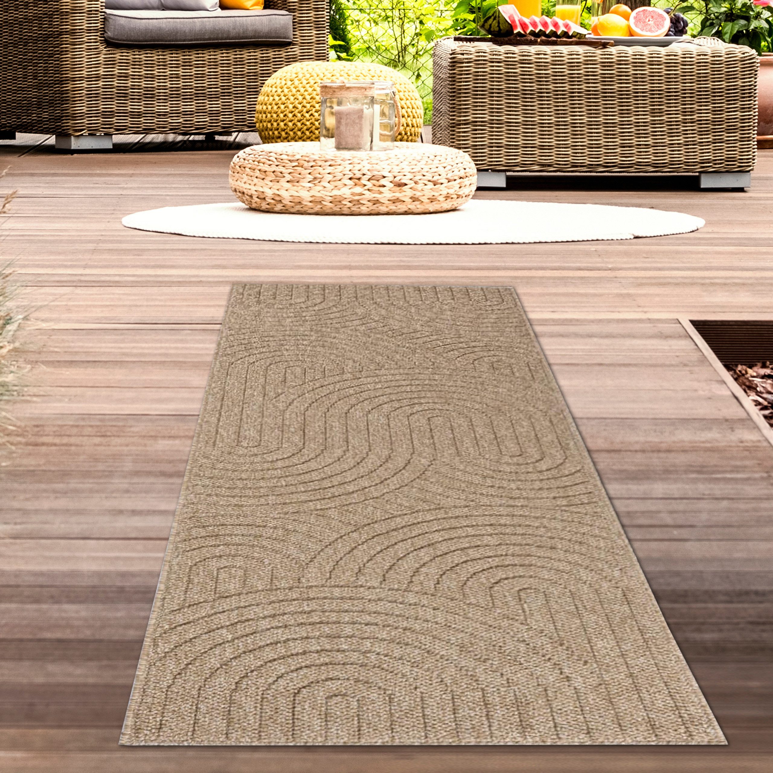Carpetia Outdoorteppich Teppich mit Jute-Optik für günstig online kaufen