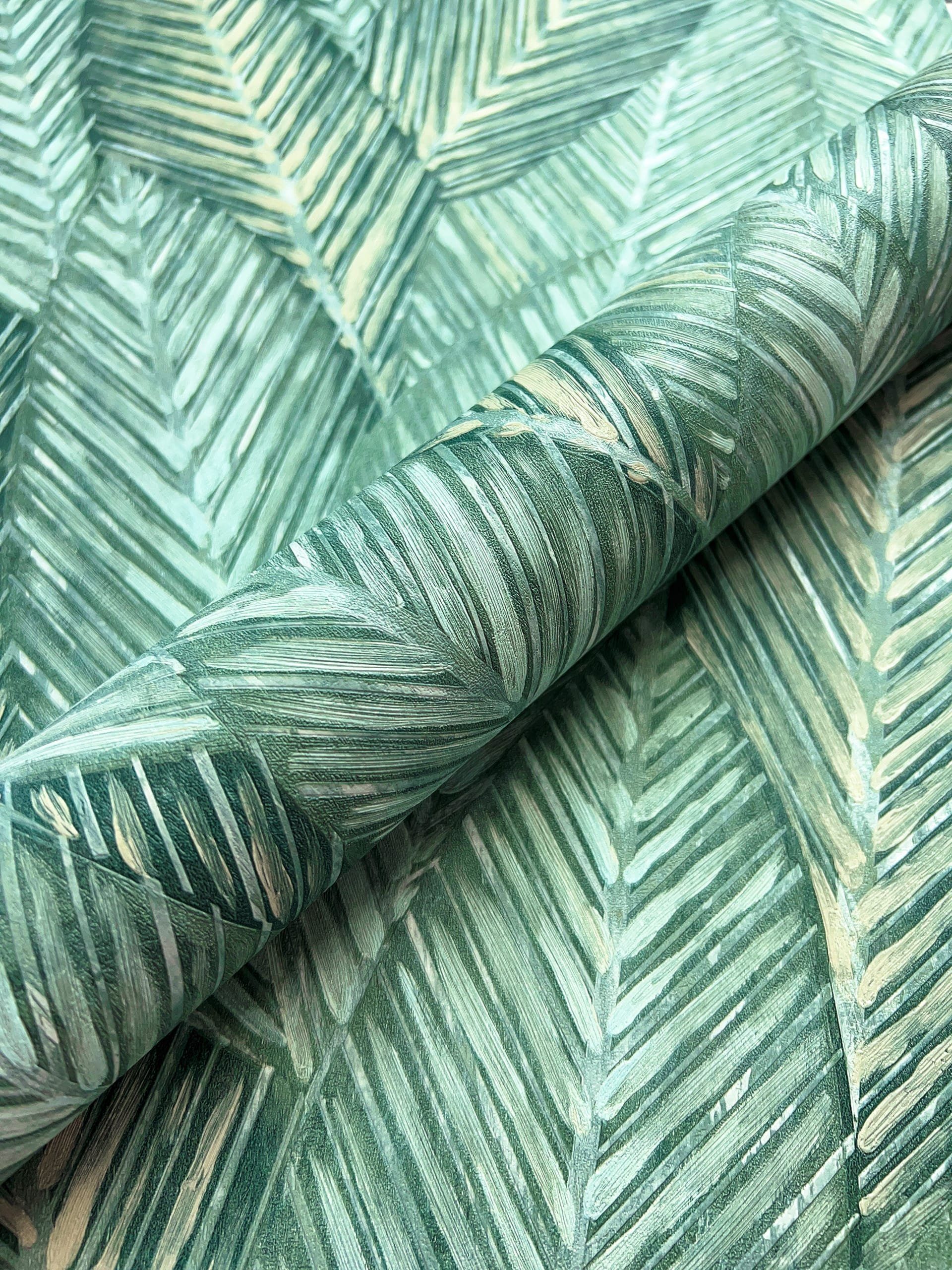 Newroom Vliestapete Miana Mint Tapete Mustertapete Dschungel,Blätter,Banane günstig online kaufen