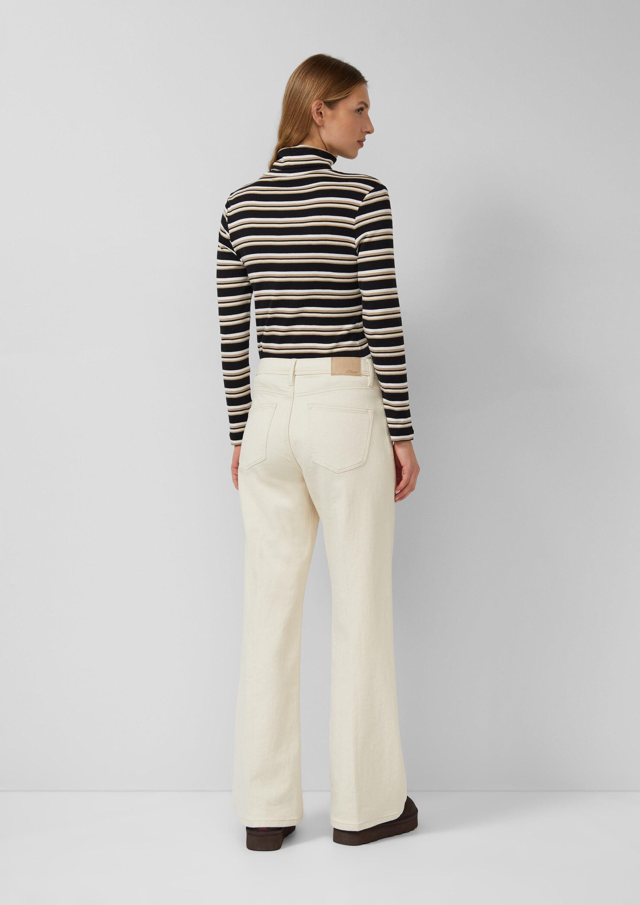 s.Oliver Langarmshirt T-Shirt Longsleeve mit Rollkragen und Ringelmuster