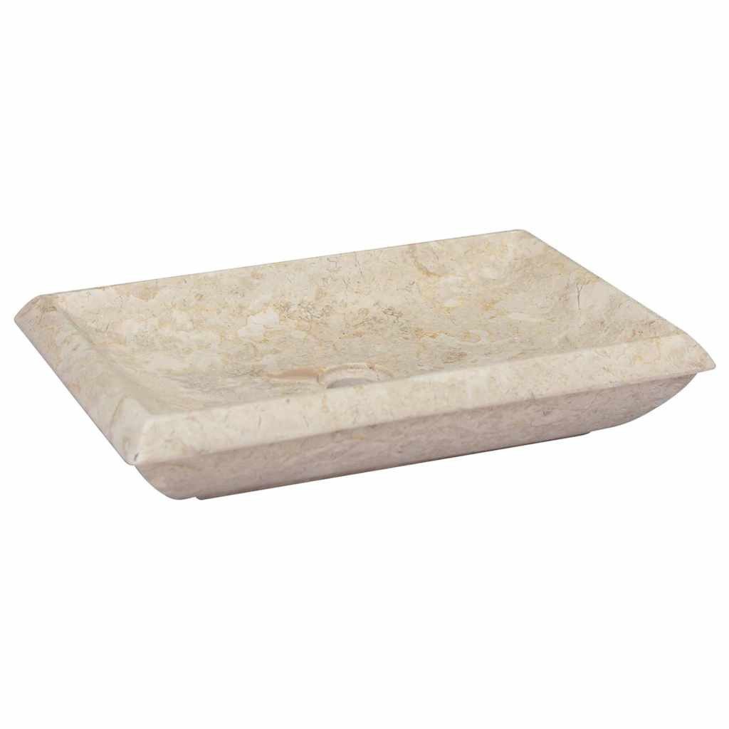 vidaXL Waschbecken vidaXL Waschbecken Creme 50x35x10 cm Marmor