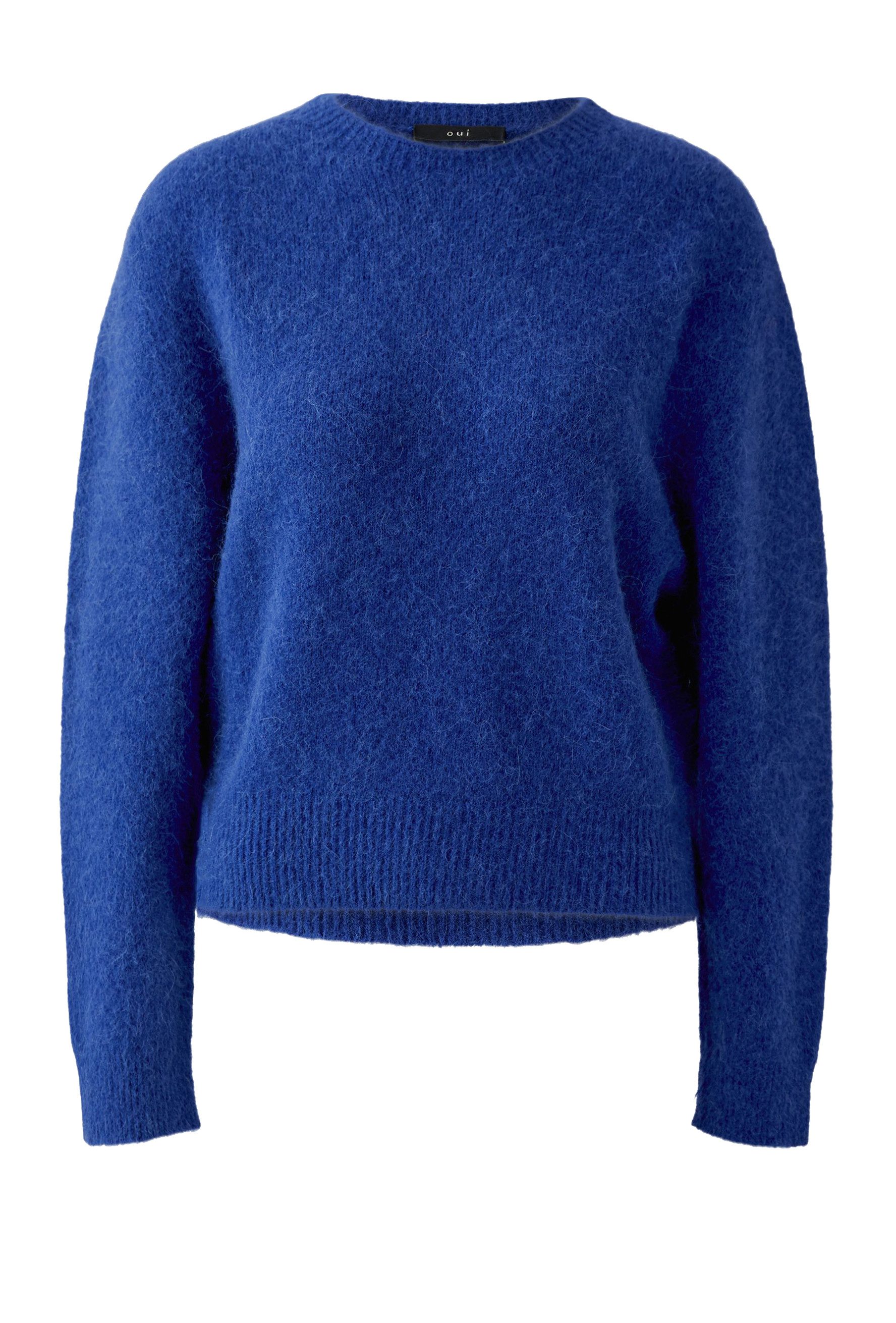 Oui Strickpullover Oui Damen‑Pullover Royalblau (1-tlg)