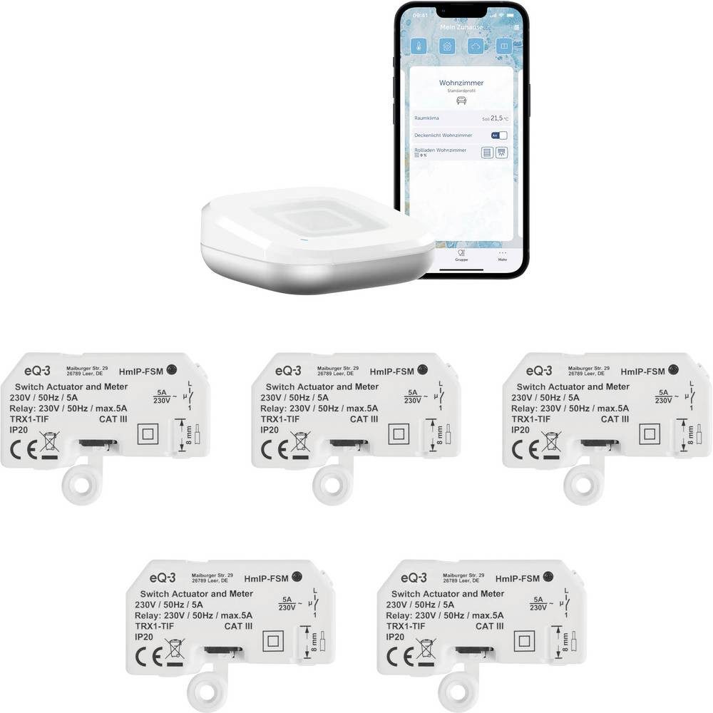Homematic IP Access Point, Schaltaktor HmIP-HAP2+5xHmIP-FSM 161314A0+5x142721A0A Access Point