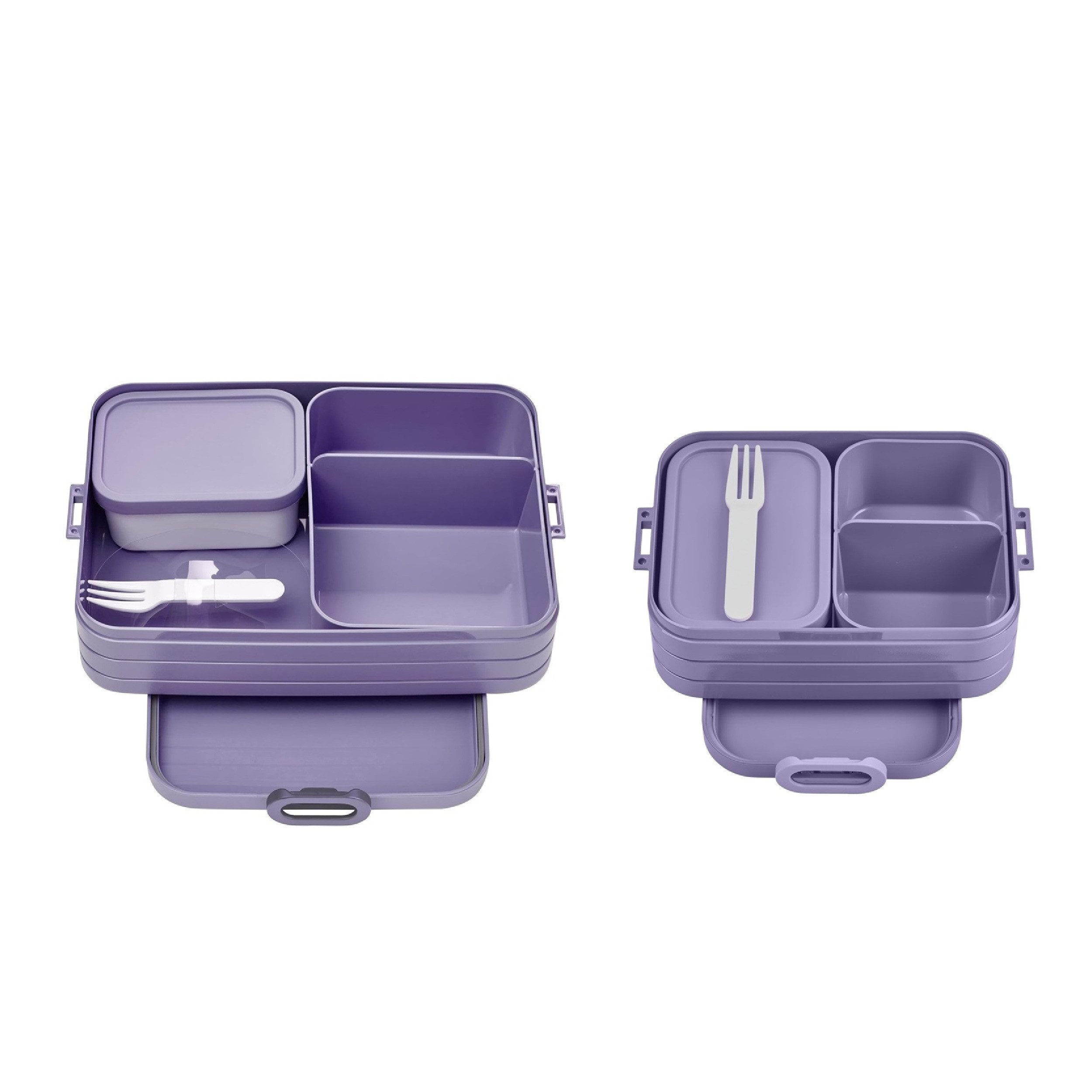 Mepal Lunchbox Bento-Lunchboxen Set Klein/Groß für bis zu 8 Butterbrote, TPE/pp/abs, Kunststoff, Vivid Lilac, mit Fächern, 2-teilig, keine Füllmenge angegeben