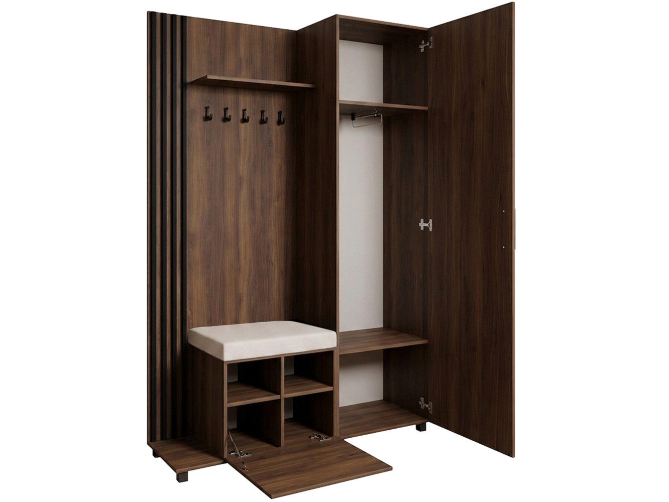 Beautysofa Garderoben-Set Livia – Design, Funktion und Ordnung in Perfektion, (Geräumiger Schuhschrank, mit praktischer Kleiderstange) – Bild 3 von 5