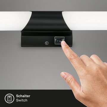 Briloner Leuchten LED Deckenleuchte 2111-015, LED fest verbaut, Neutralweiß, schwarz, Badleuchte, inkl. Schalter, neutralweiß, IP44, 32cm