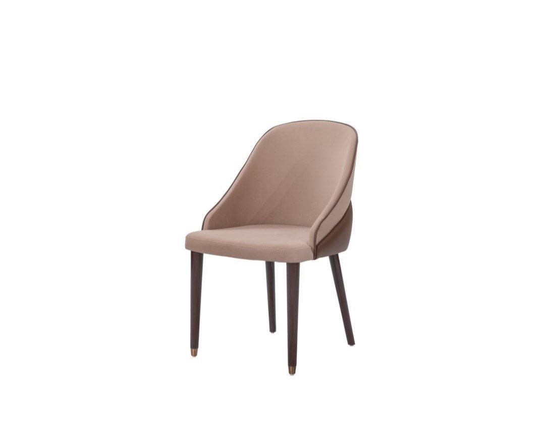 JVmoebel Esszimmerstuhl Beiger Esszimmerstuhl Holzstuhl mit Polsterung