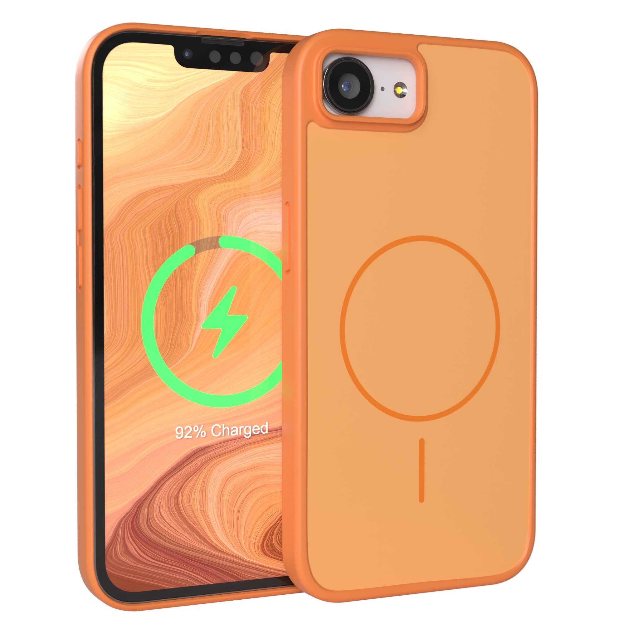 EAZY CASE Handyhülle Slim Outdoor MagSafe Case für Apple iPhone 16e 6,1 Zoll, Robustes Slim Case mit MagSafe Kompatibilität in Orange