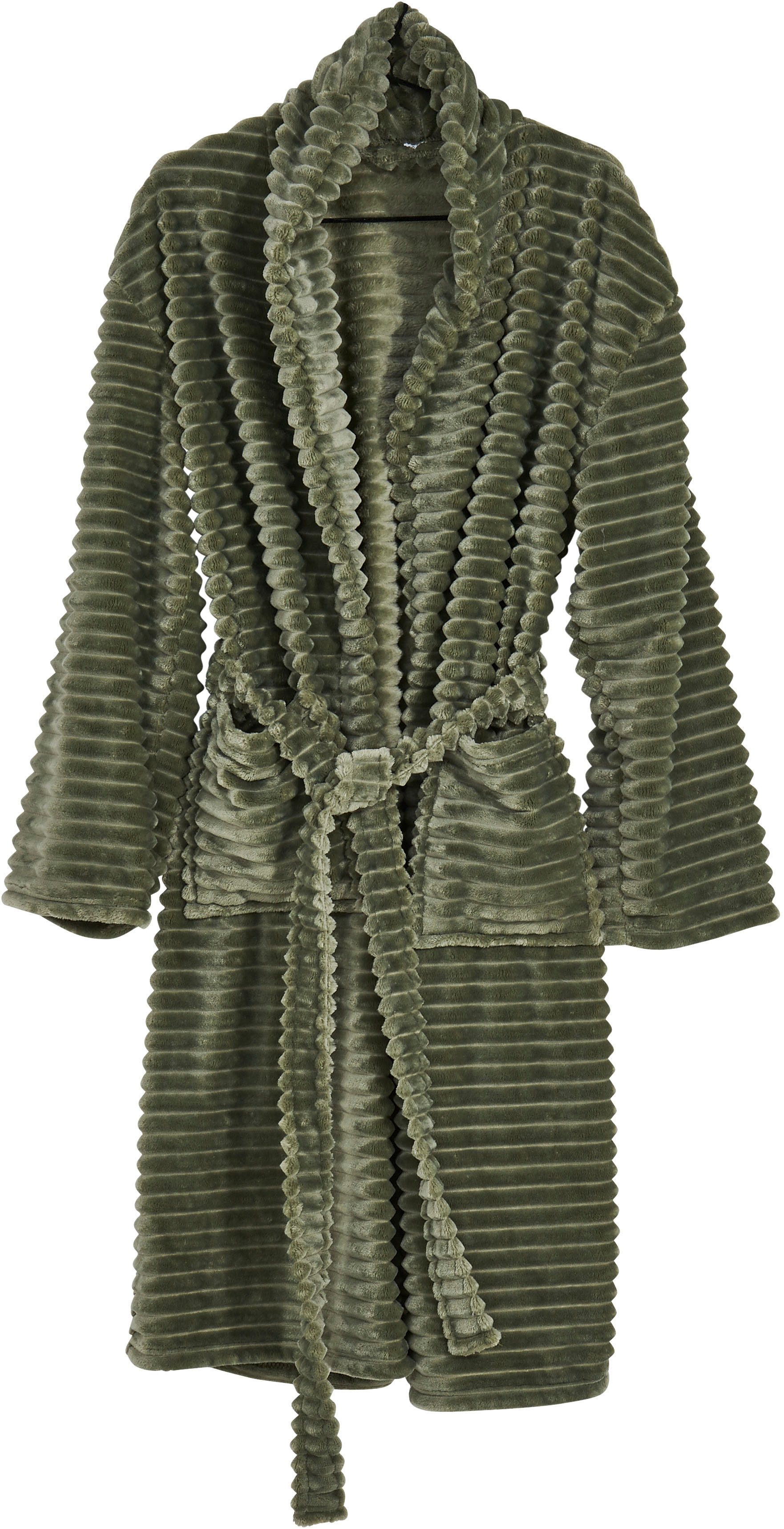 done.® Bademantel, Langform, Flanell, Kapuze, Gürtel günstig online kaufen