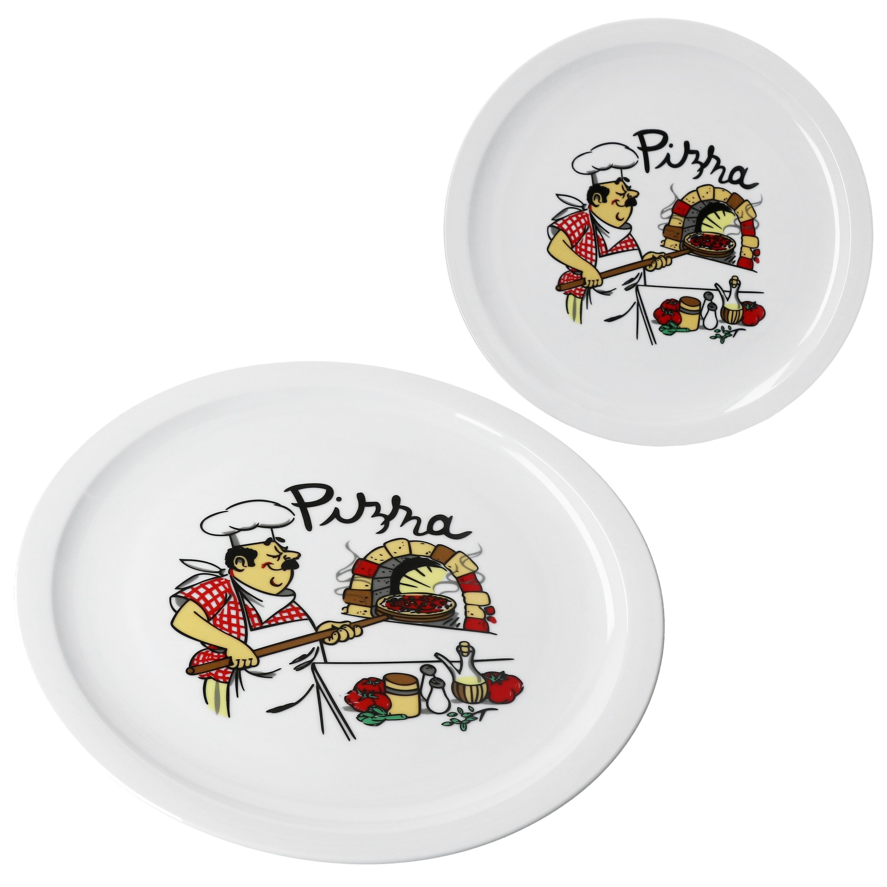 Pizzateller 2er Set Mario XXL Pizzateller Ø33,5cm 2 Pers. Teller Pizza Bäcker