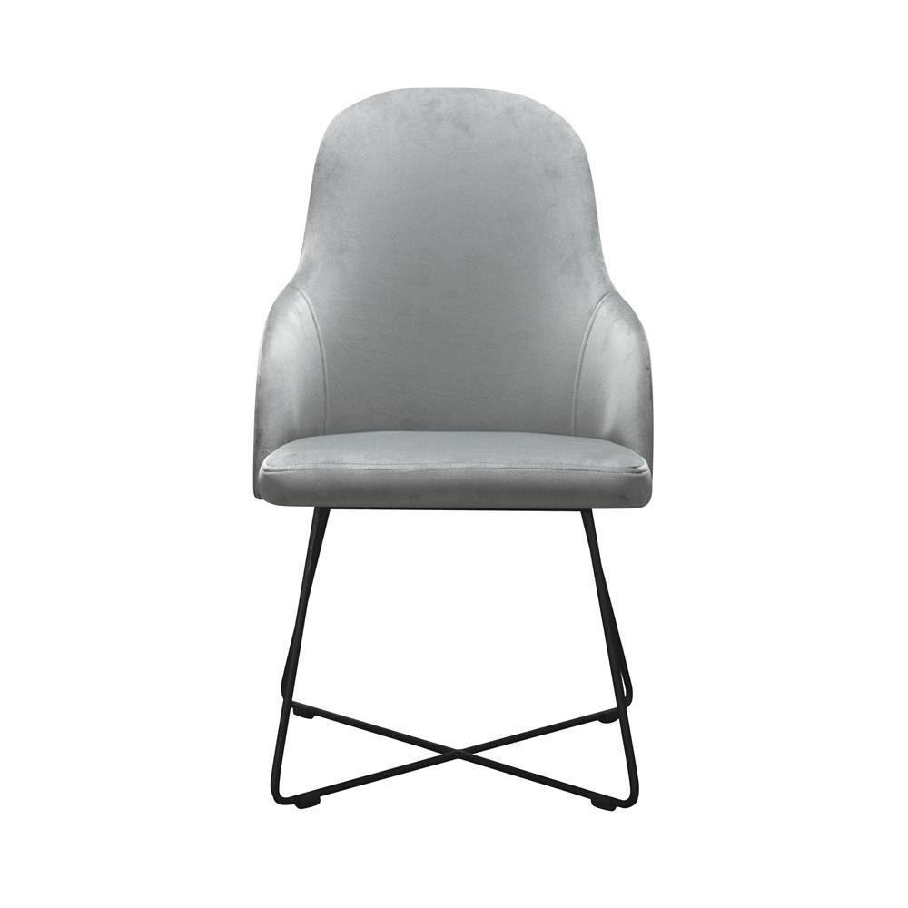 JVmoebel Stuhl, Moderne Lehnstühl Gruppe 4 Stühle Set Grüne Polster Armlehne Design Garnitur Grau