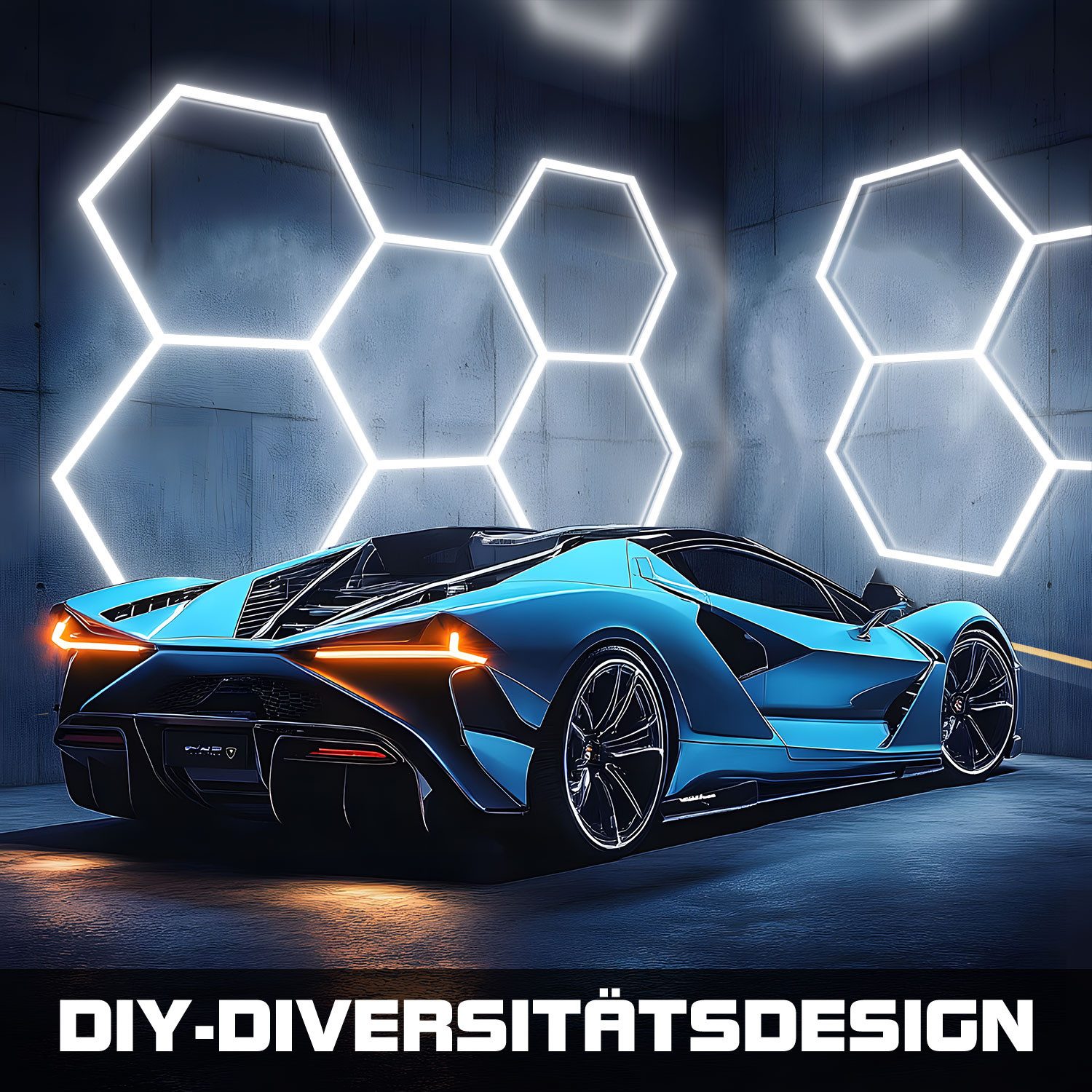 oyajia LED Dekolicht 5er-Pack Hexagon LED Garagenleuchte 192W Wabenlicht Garage Light 6500K, LED fest integriert, Tageslichtweiß, für Garage Werkstatt Gaming Fi – Bild 3 von 5