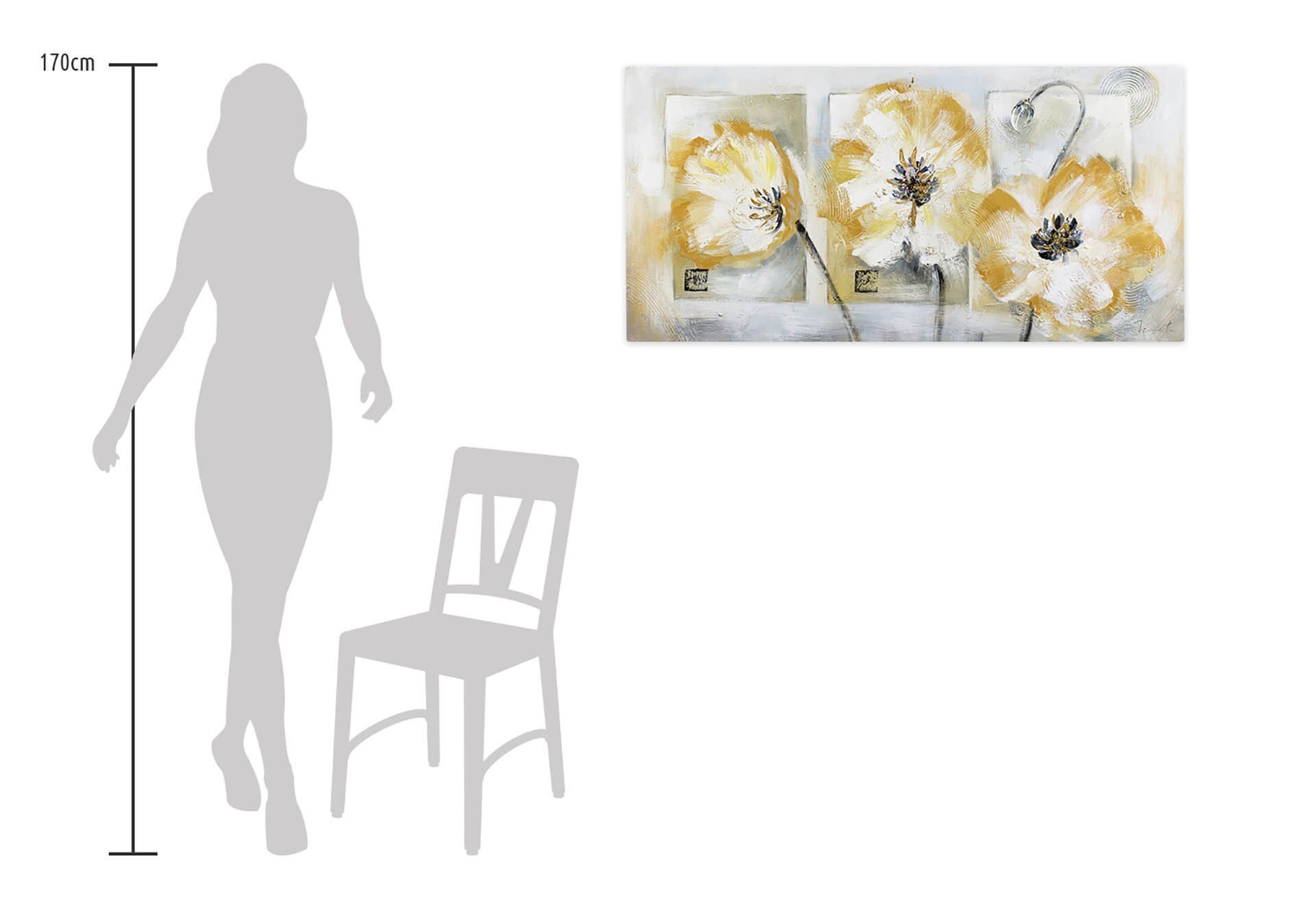 100% Wohnzimmer cm, 120x60 Leinwandbild KUNSTLOFT Gemälde Blumenkinder Wandbild HANDGEMALT