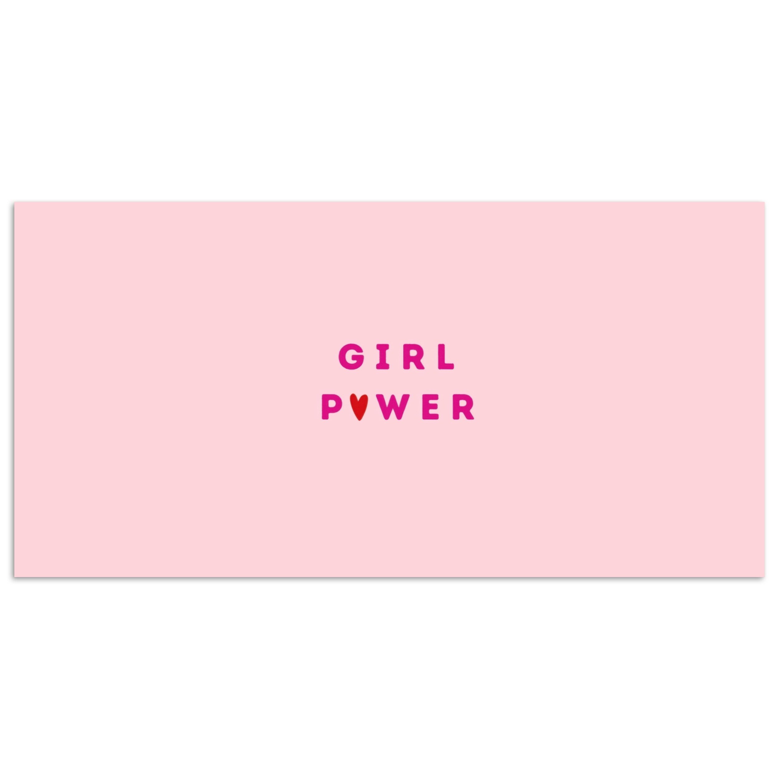MuchoWow Poster Girl-Power - Rosa - Herz, (1 St), Wandbild, Wohnzimmer Deko, Qualitätsdruck Dickes Papier, 80x40 cm