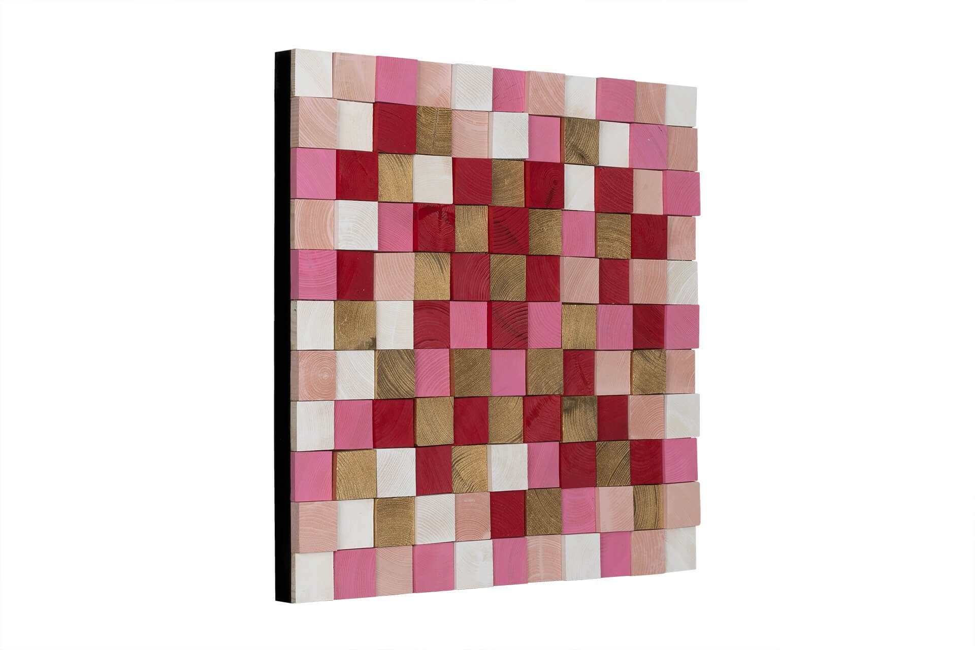 75x75 Love cm, in Holz Wandbild Holzbild handgefertiges aus KUNSTLOFT Colours