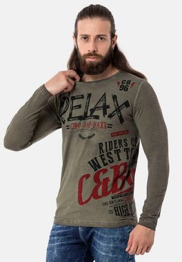 Cipo & Baxx Langarmshirt mit großflächigem Print