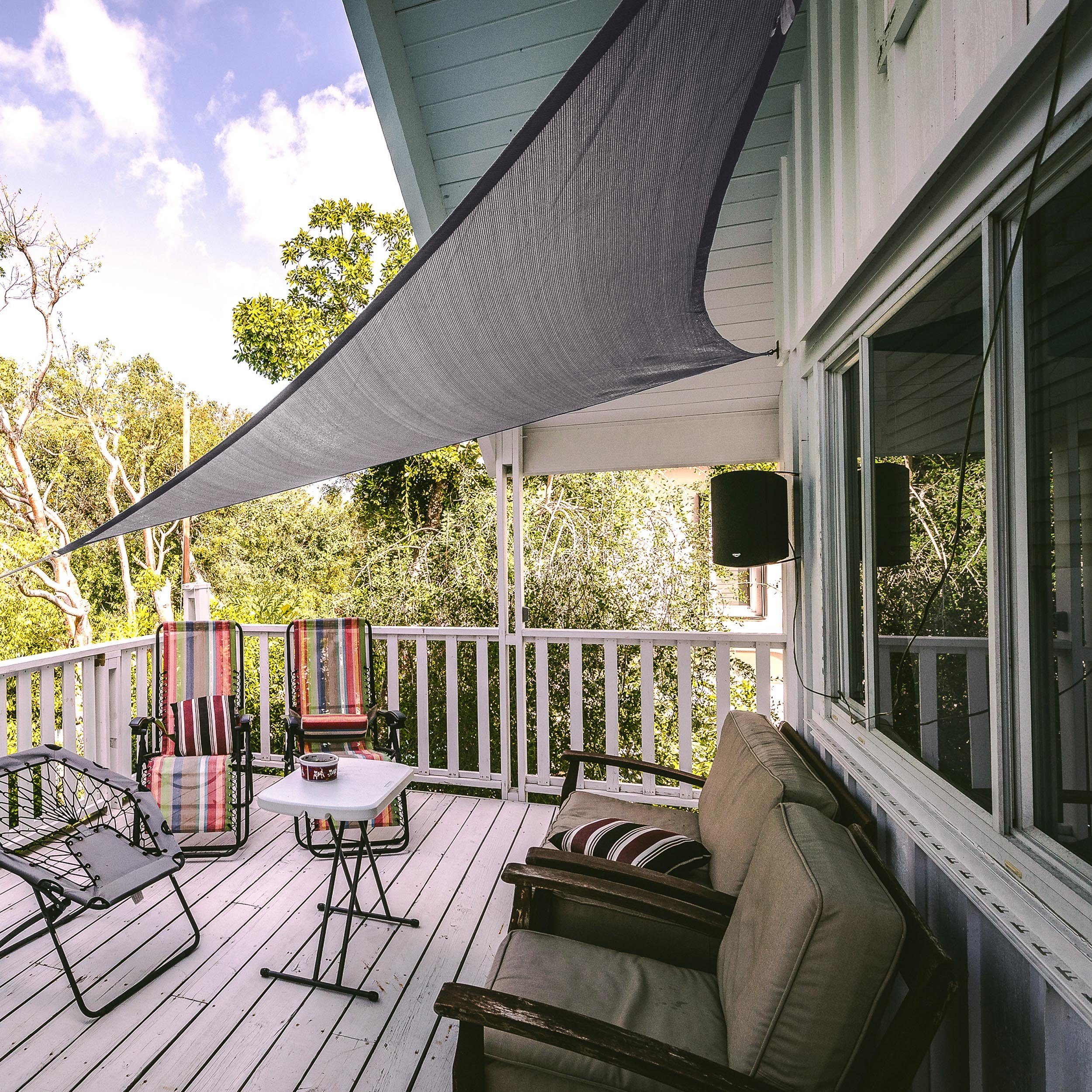 Premium Sonnenschutz Terrasse Textiles - für robust, Sonnensegel Garten, Hometex Balkon und stabil & Grey robuster Windschutz und stabiler Light Schattenspender vielseitig,