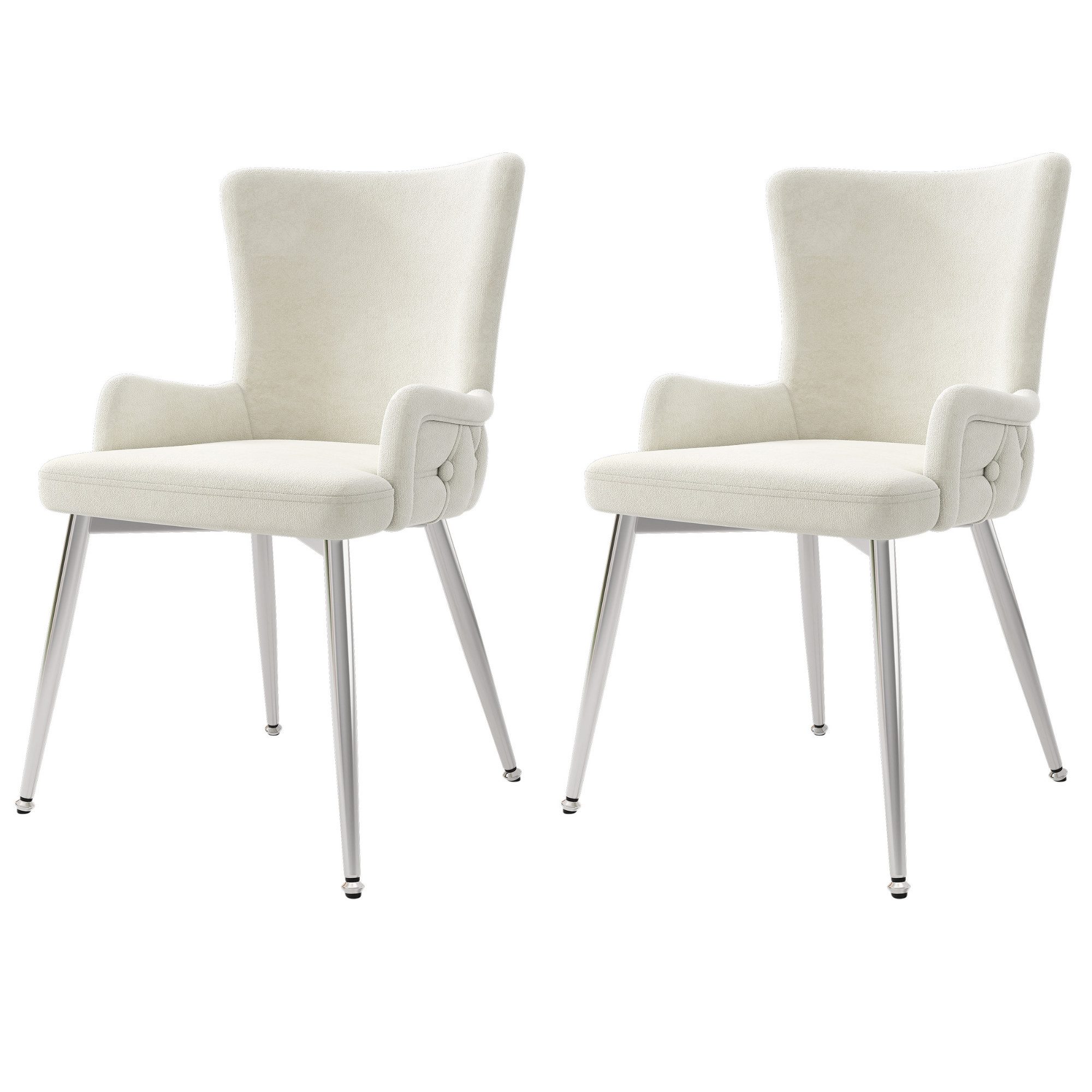 Flieks Esszimmerstuhl (Set, 2 St), 2er Set Polsterstühle Küchenstühle Samt Wohnzimmer Metallbeine