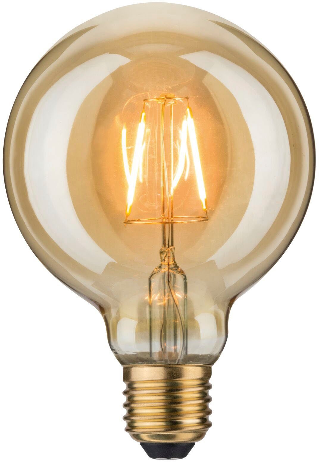 Globe 95 Vintage Gold Paulmann Extra-Warmweiß E27 LED-Leuchtmittel 1700K, 2,5W