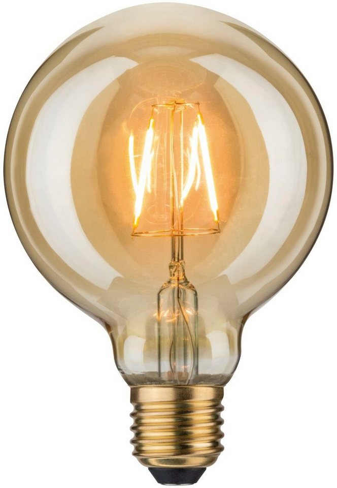 Paulmann LED-Leuchtmittel Vintage Globe 95 2,5W E27 Gold 1700K, Extra- Warmweiß, Warmes und wohnliches Licht im Stil des Kohlefadens
