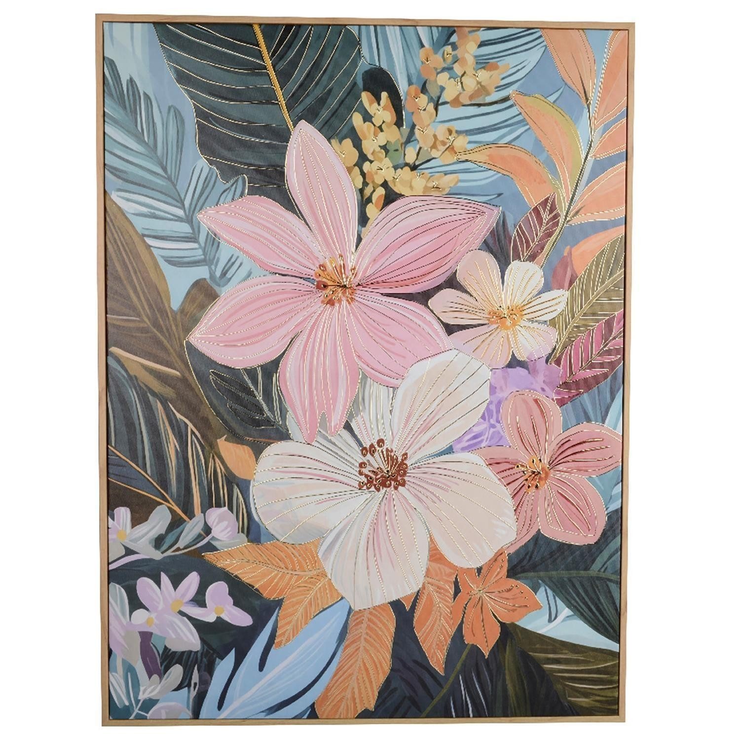 Kaemingk Leinwandbild FLOWER, 60 x 80 cm, Mehrfarbig, Holzrahmen, Blumen