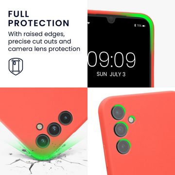 kwmobile Handyhülle Hülle für Samsung Galaxy A34 5G, Hülle Silikon gummiert - Handyhülle - Handy Case in Neon Koralle