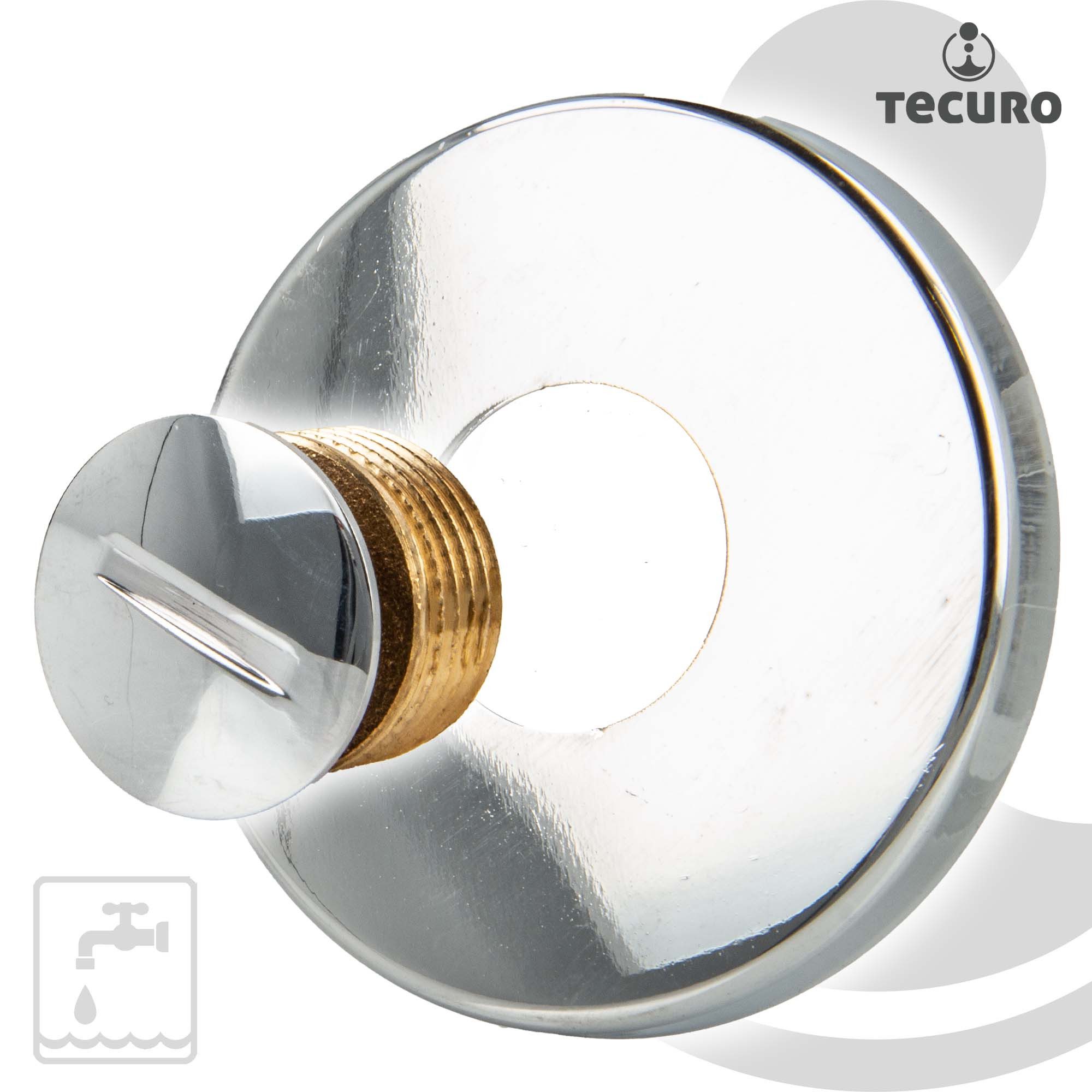 tecuro Gewindefitting Verschluss - Stopfen AG G 1/2 Zoll, optional mit Rosette, 1/2 Zoll mit Rosette – Bild 2 von 5