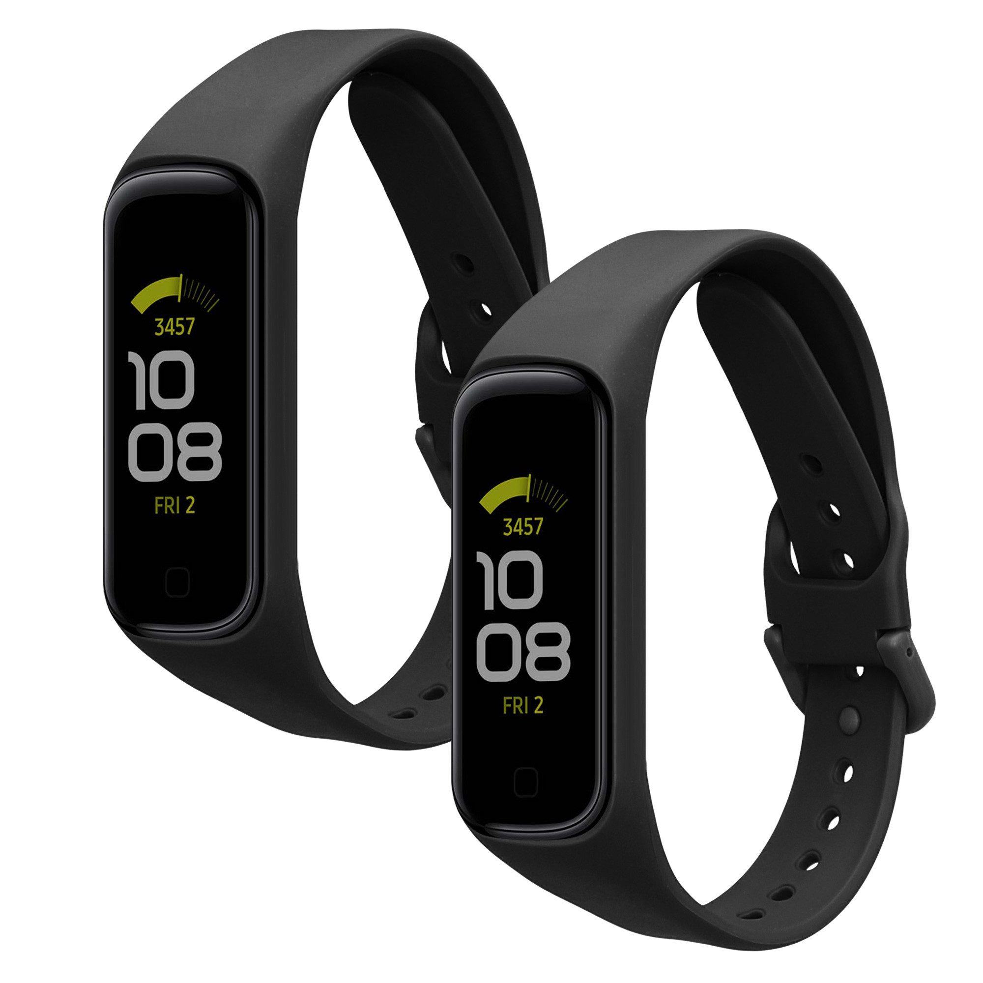 kwmobile Smartwatch-Armband 2x Uhrenarmband für Samsung Galaxy Fit 2 Armband, Fitnesstracker Band Set aus TPU Silikon - Ersatzarmband Smartwatch