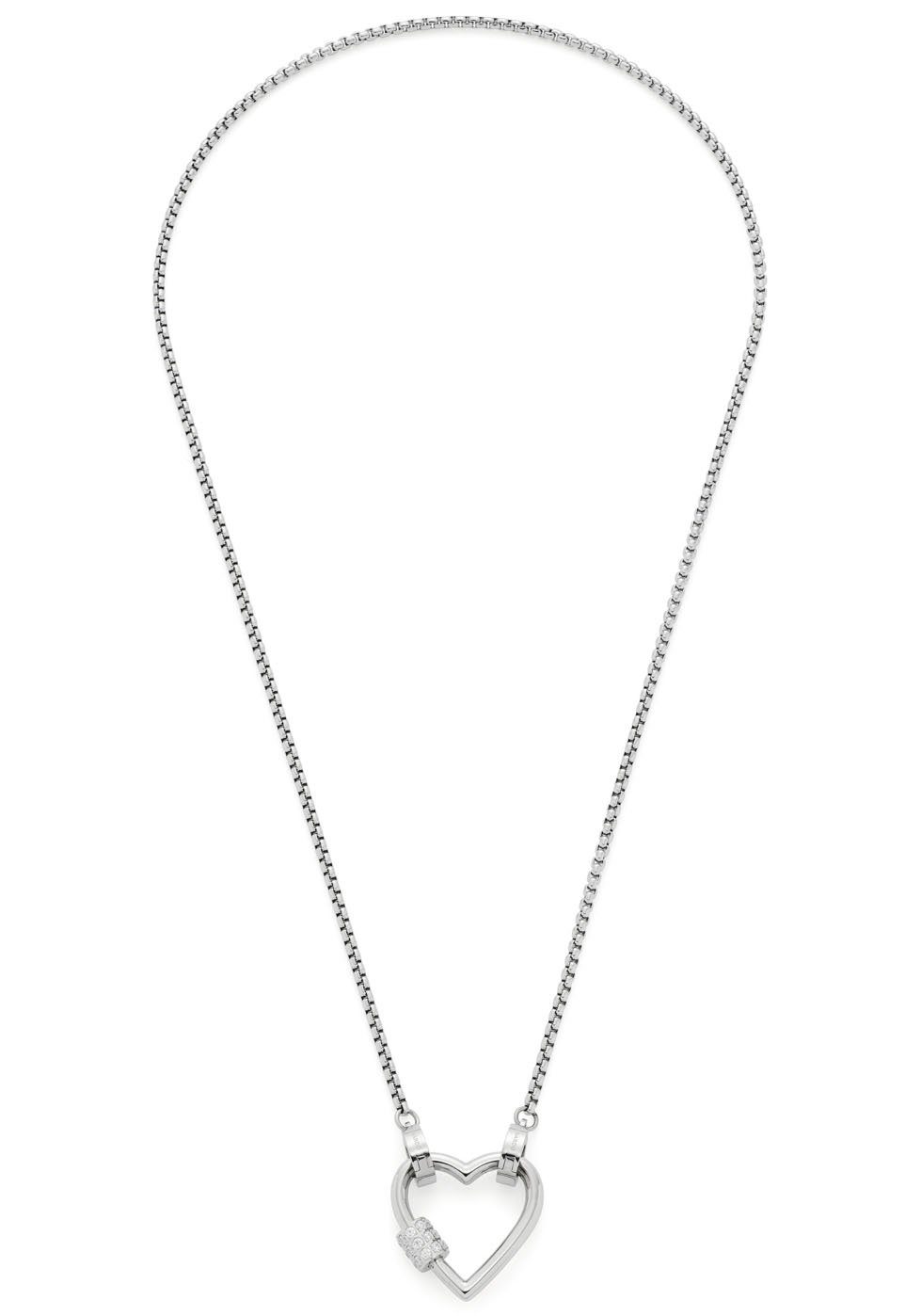 LEONARDO Charm-Kette Minou Clip&Mix, 021804, mit Zirkonia (synth),  Halskette mit süßem Anhänger in Herzform