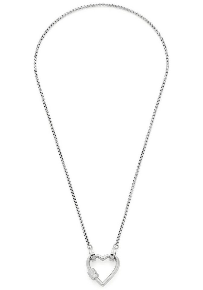 Minou 021804, in Halskette süßem Clip&Mix, Zirkonia mit Charm-Kette Anhänger Herzform mit LEONARDO (synth),