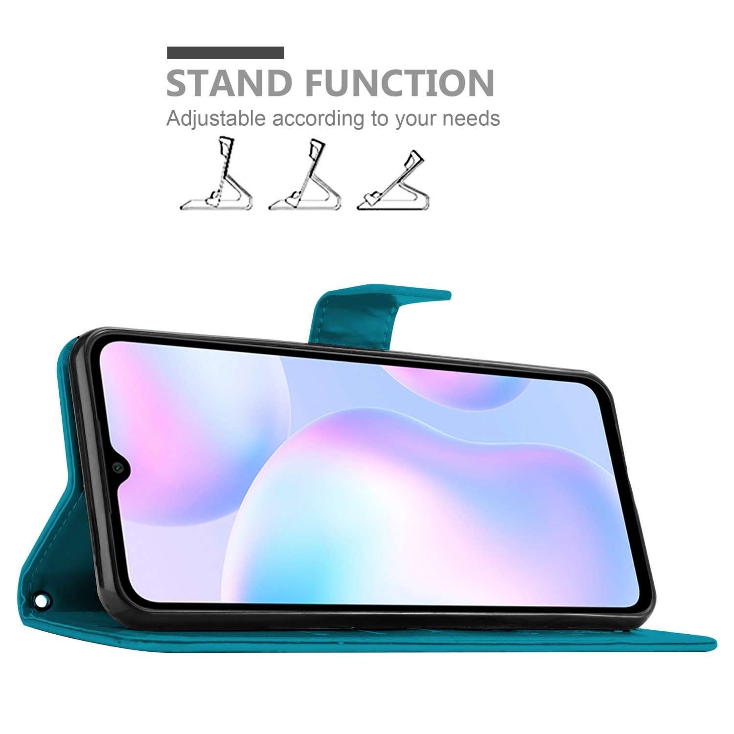 Cadorabo Handyhülle für Sony Xperia 10 II Hülle Sony Xperia 10 II, Hülle Schutzhülle Blumen Flower mit Standfunktion Kartenfach Magnet