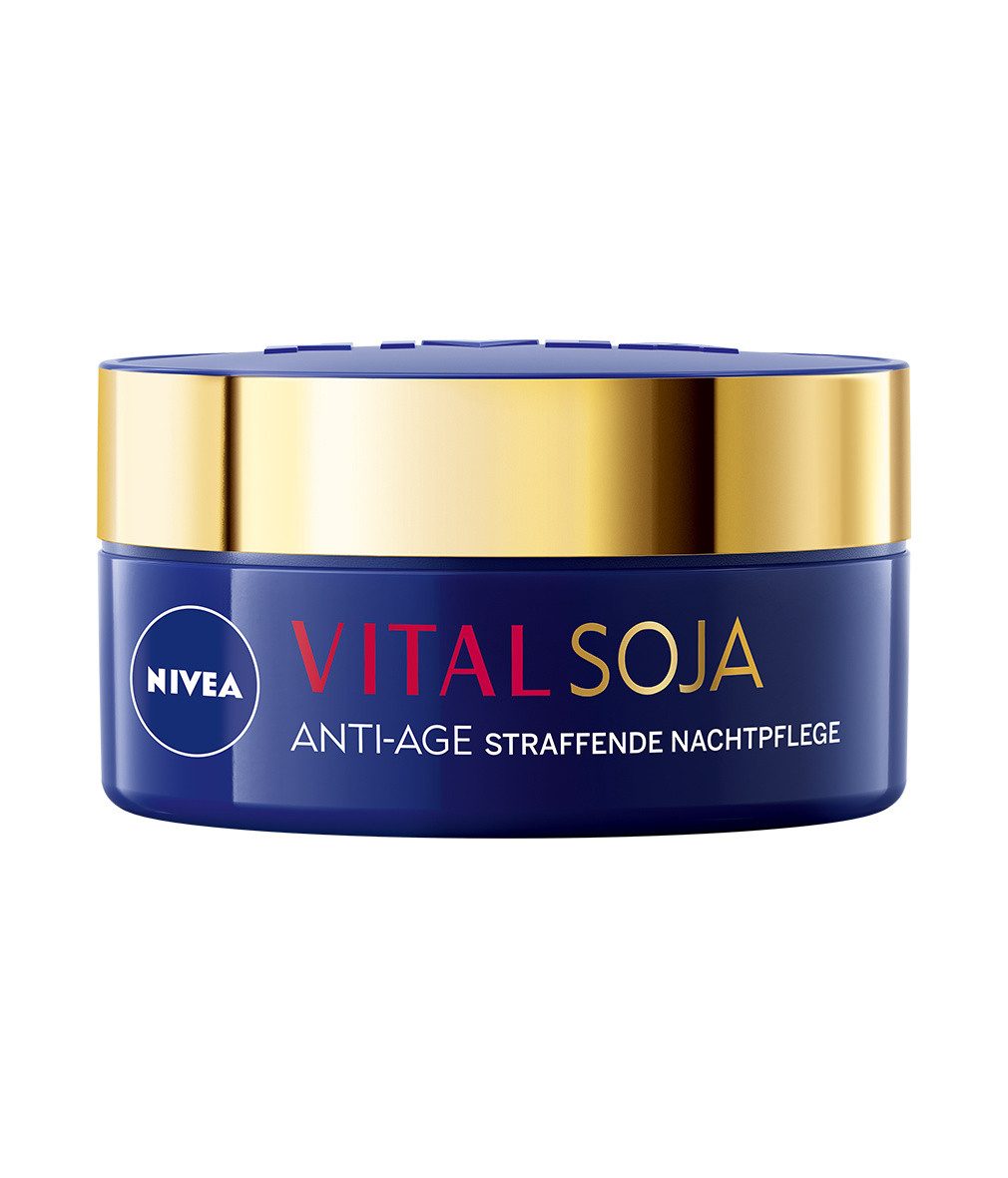 Nivea Nachtcreme Vital Soja Anti-Age straffend für Reife Haut Anti-Falten 50ml, 1-tlg., 50 ml