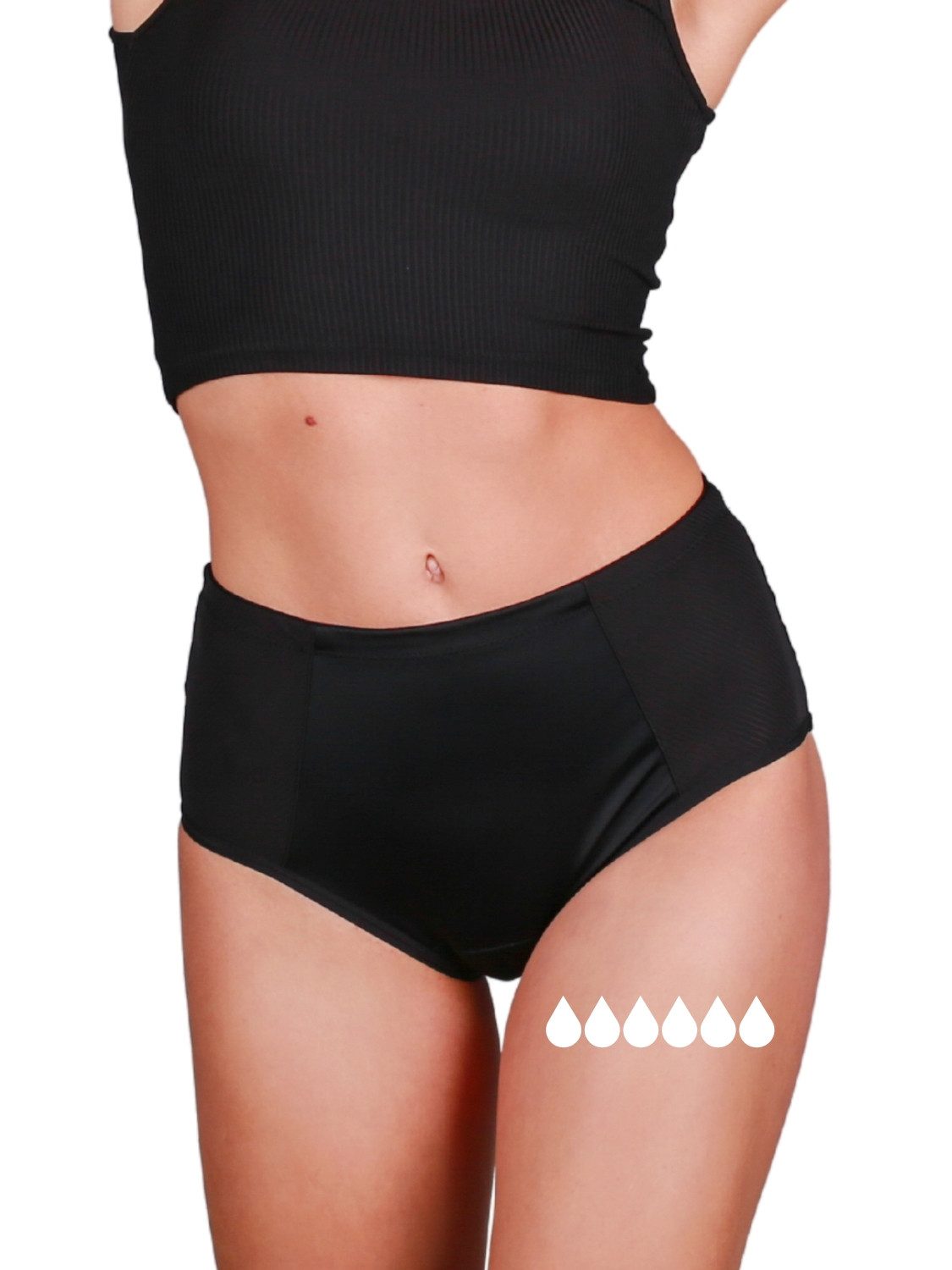 Taynie Periodenslip Highwaist ultra - Нижнее белье периода sehr starke Blutung - Damen (1-St., 1er-Pack) Auslaufsichere Нижнее белье периода / Periodenslip aus Bio Baumwolle