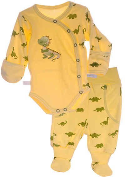La Bortini Body & Hose Wickelbody Hose Baby Anzug 2tlg Set Body 44 50 56 62 68 74 aus reiner Baumwolle