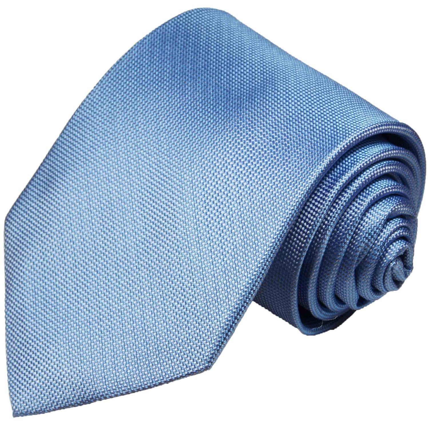 Paul Malone Krawatte Designer Schmal uni Herren modern blau Seide 100% Schlips 898 Seidenkrawatte (6cm)