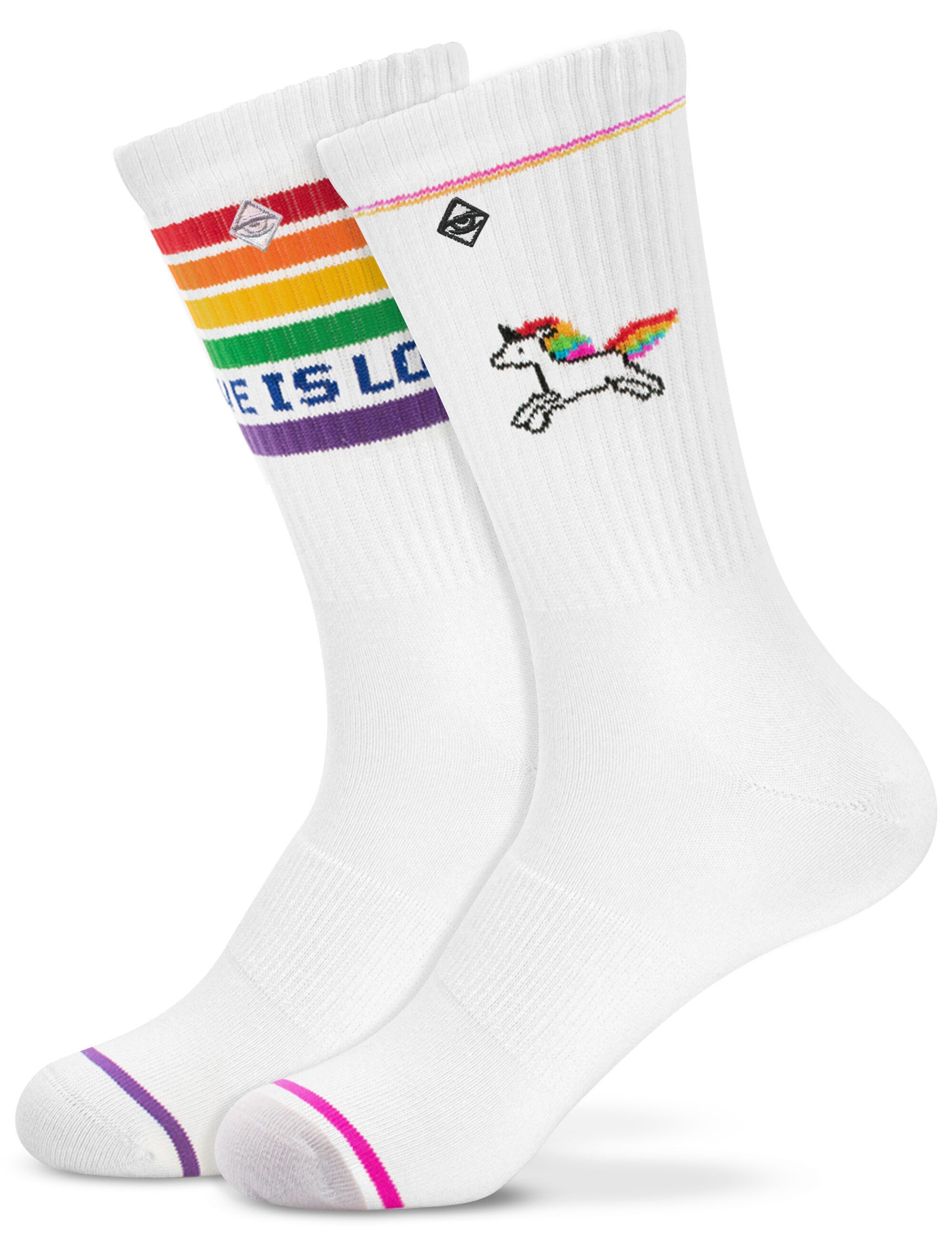 J.Clay Socken Set Love is Love, Einhorn (2-Paar) Made in EU