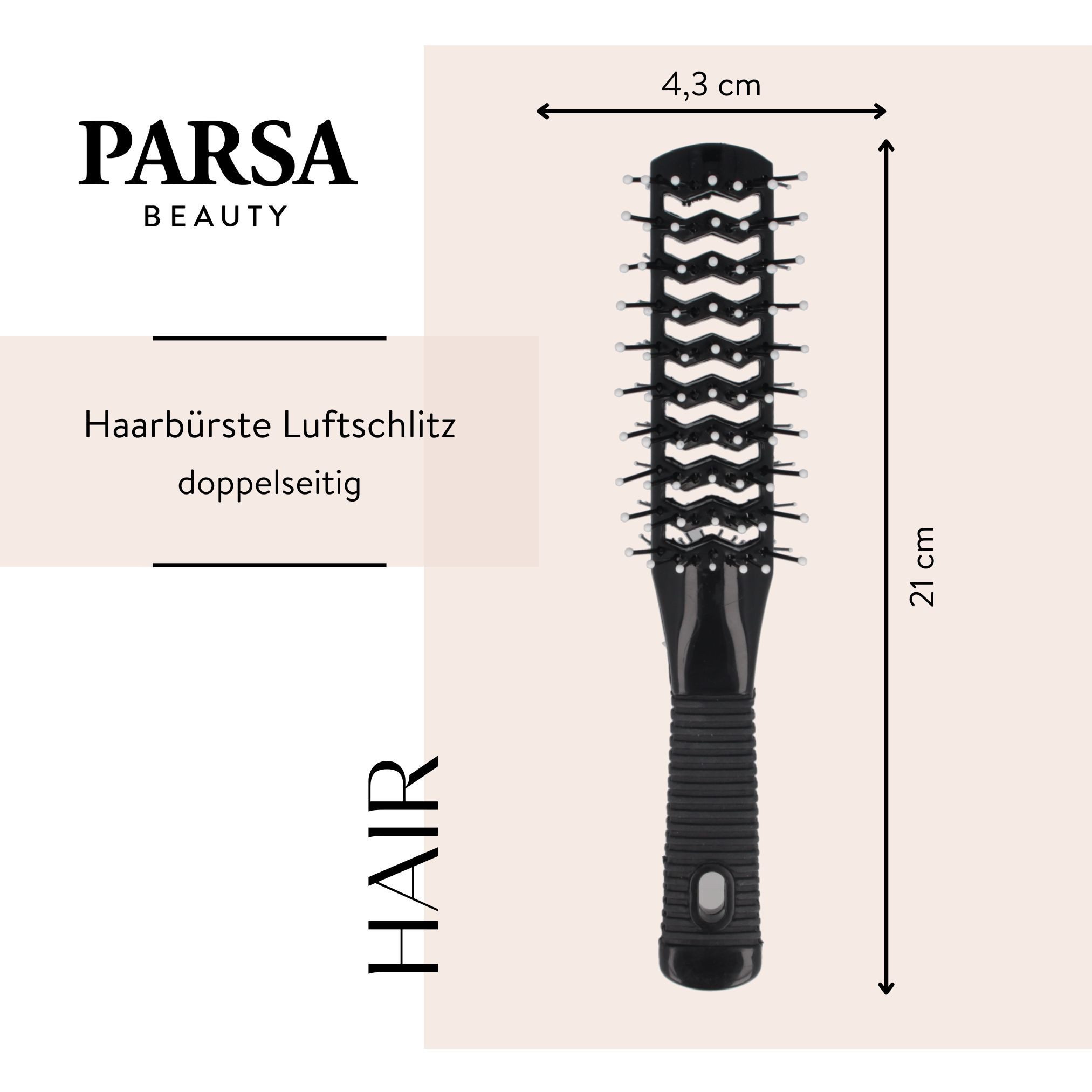 PARSA Beauty Haarbürste Essential Haarbürste Luftschlitz, Doppelseitig für maximales Volumen