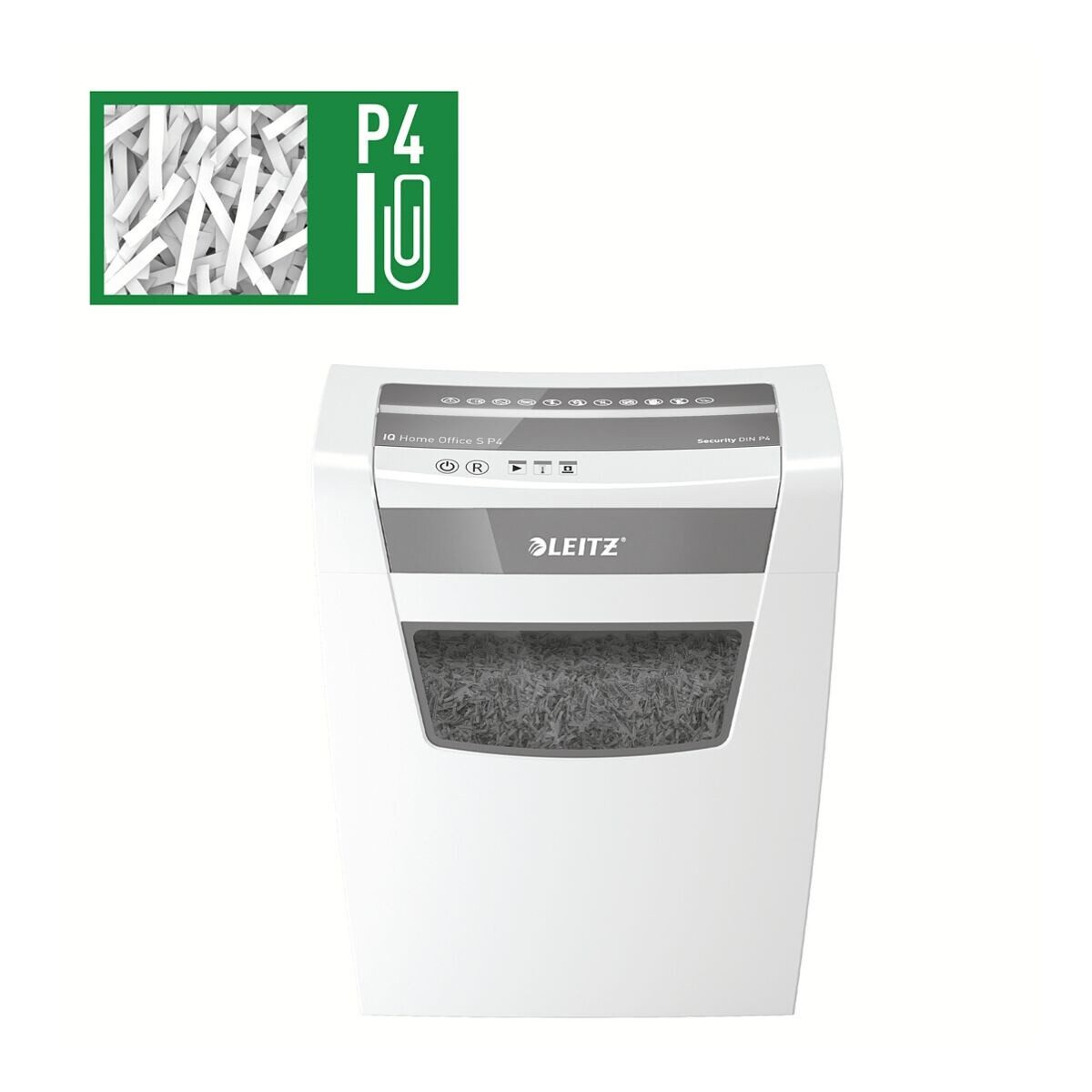 LEITZ Aktenvernichter IQ Home Office S, Partikelschnitt 4x28 mm, bis 8 Blatt, 15 Liter
