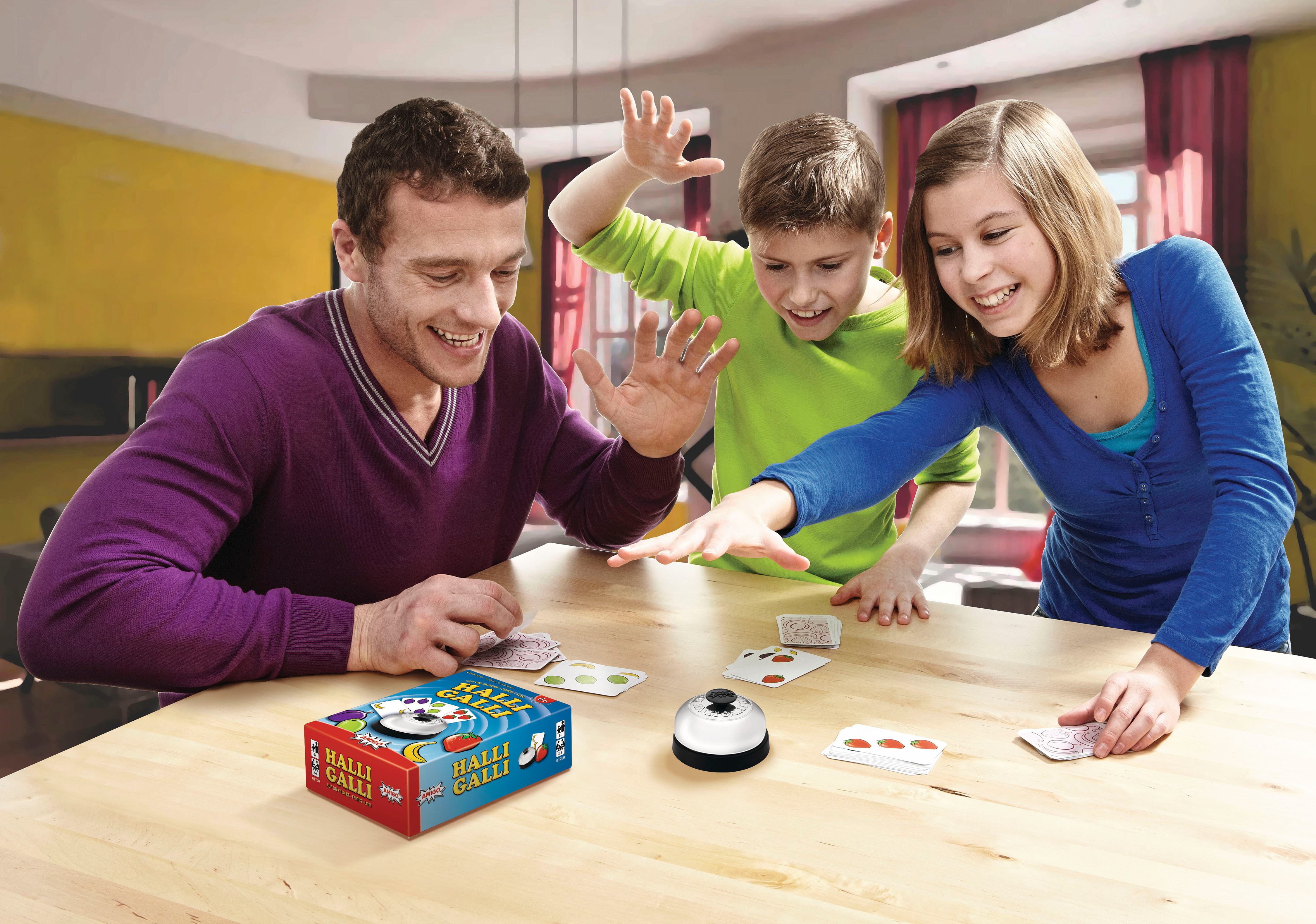 AMIGO Spiel Halli Galli Auf die Glocke fertig los, Kinderspiel