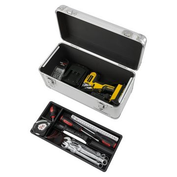 anndora Werkzeugkoffer Transportbox 13 L Werkzeugkasten Werkzeugbox - silber