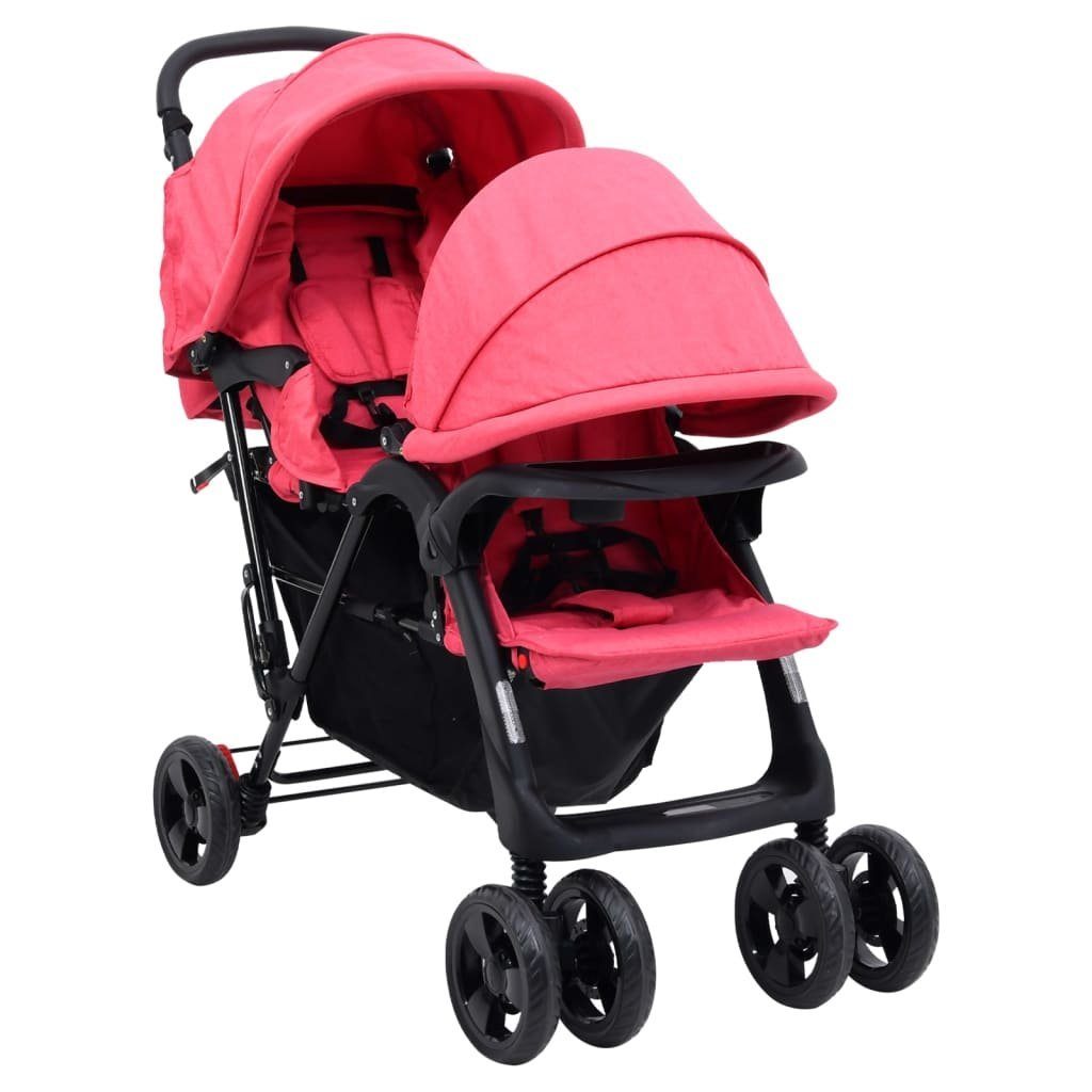 Zwillings-Kombikinderwagen Geschwisterwagen aus Stahl und Leinen gefertigt,robust und komfortabel